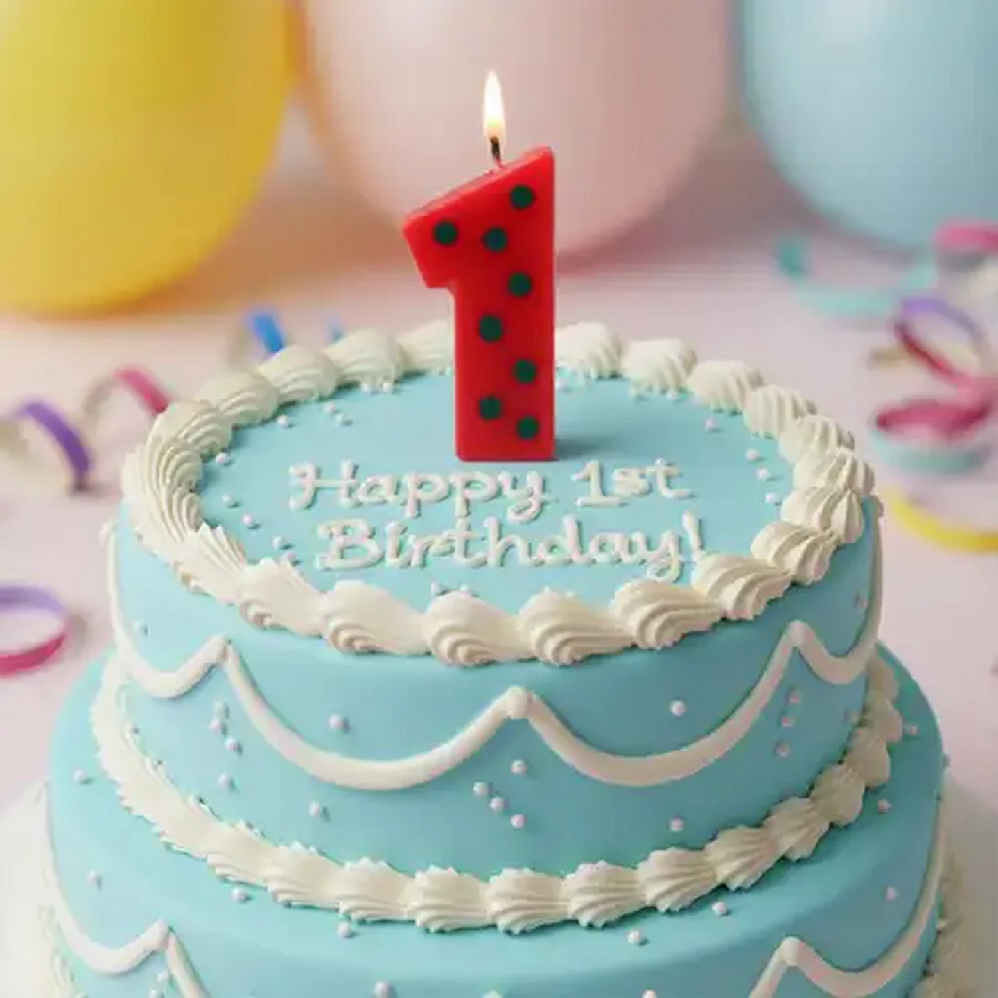 Image of Party Thingz Multicoloured Number 1 Party Candle