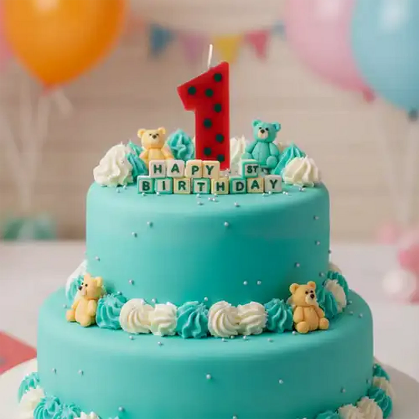 Image of Party Thingz Multicoloured Number 1 Party Candle