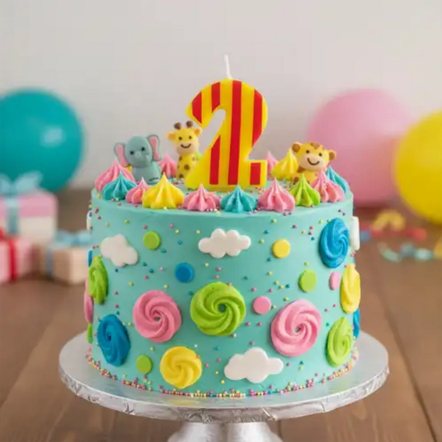 Image of Party Thingz Multicoloured Number 2 Party Candle