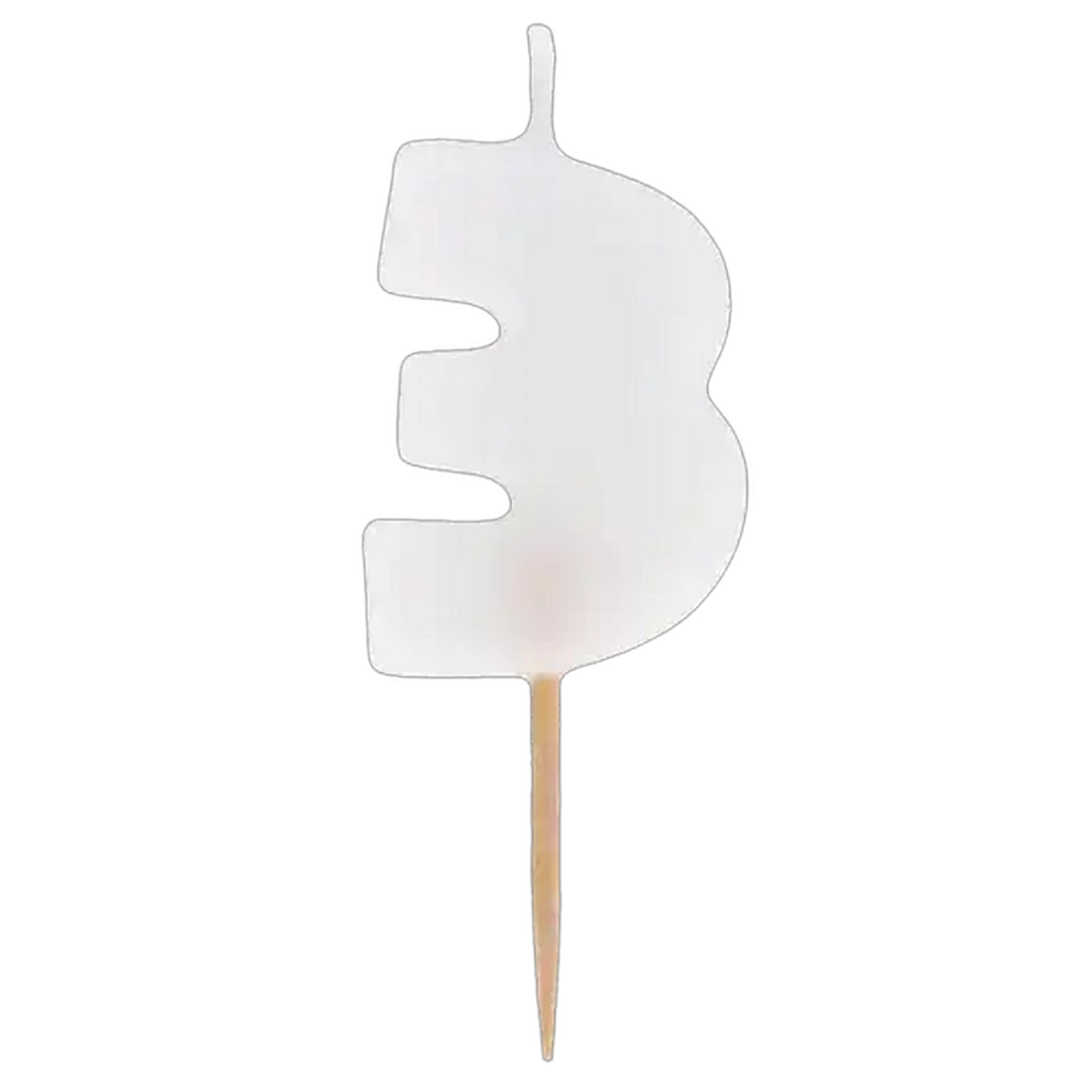 Image of Party Thingz White Number 3 Party Candle