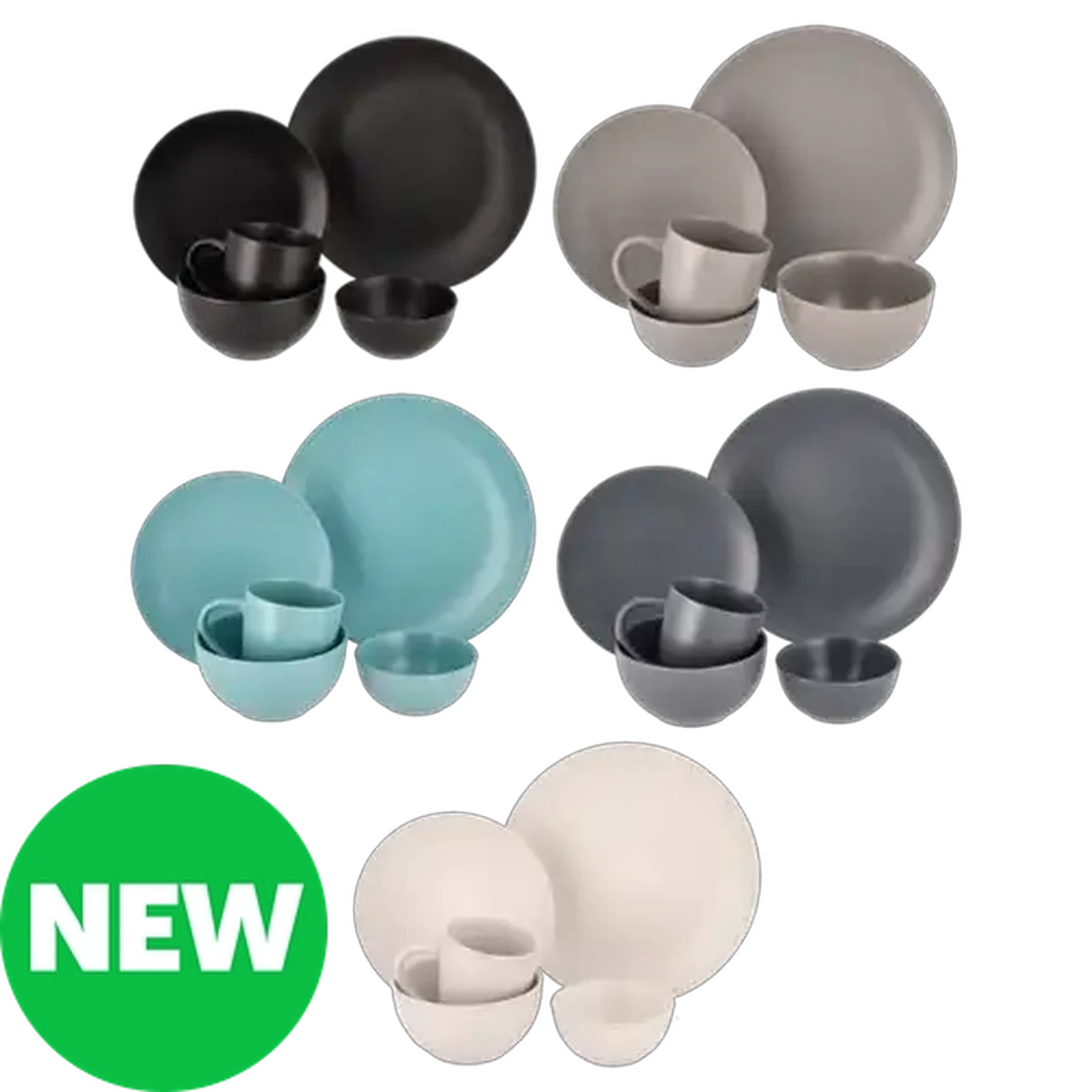 Image of Entertainer Stoneware Dinner Set 20-Piece (Colour May Vary)
