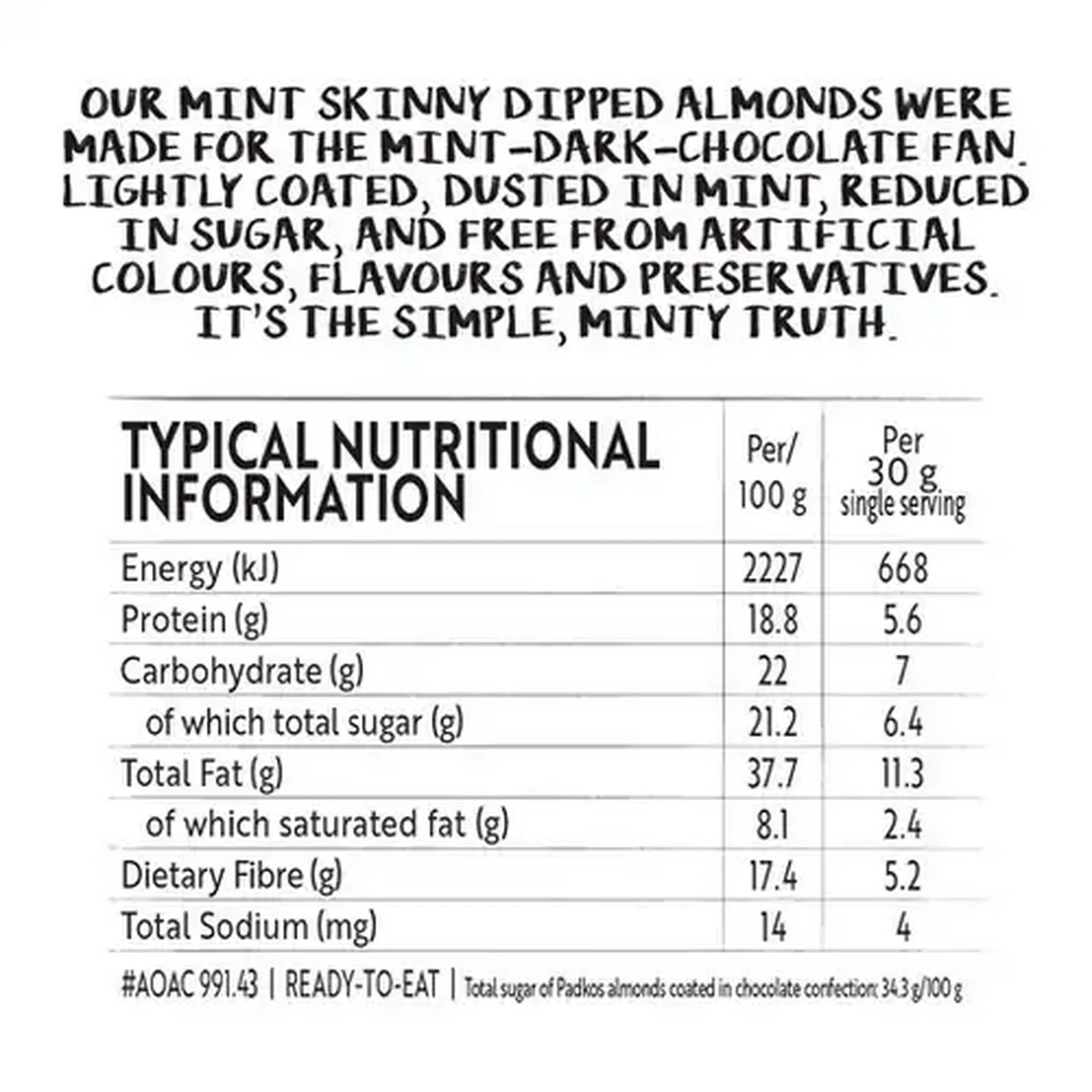 Image of Simple Truth Orange Flavoured Dark Chocolate Skinny Dipped Roasted Almonds 30g