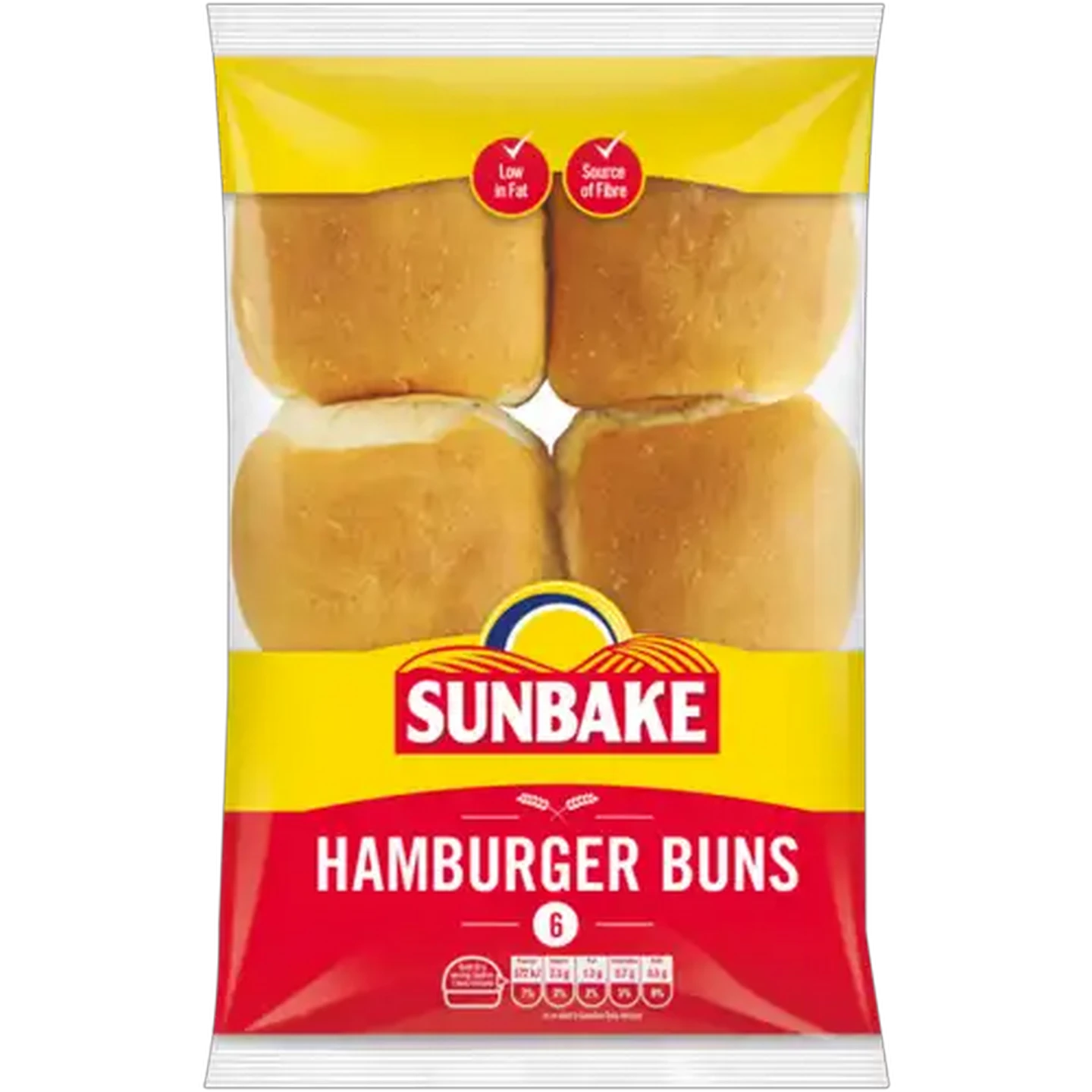 Image of Sunbake Hamburger Buns 6-Pack