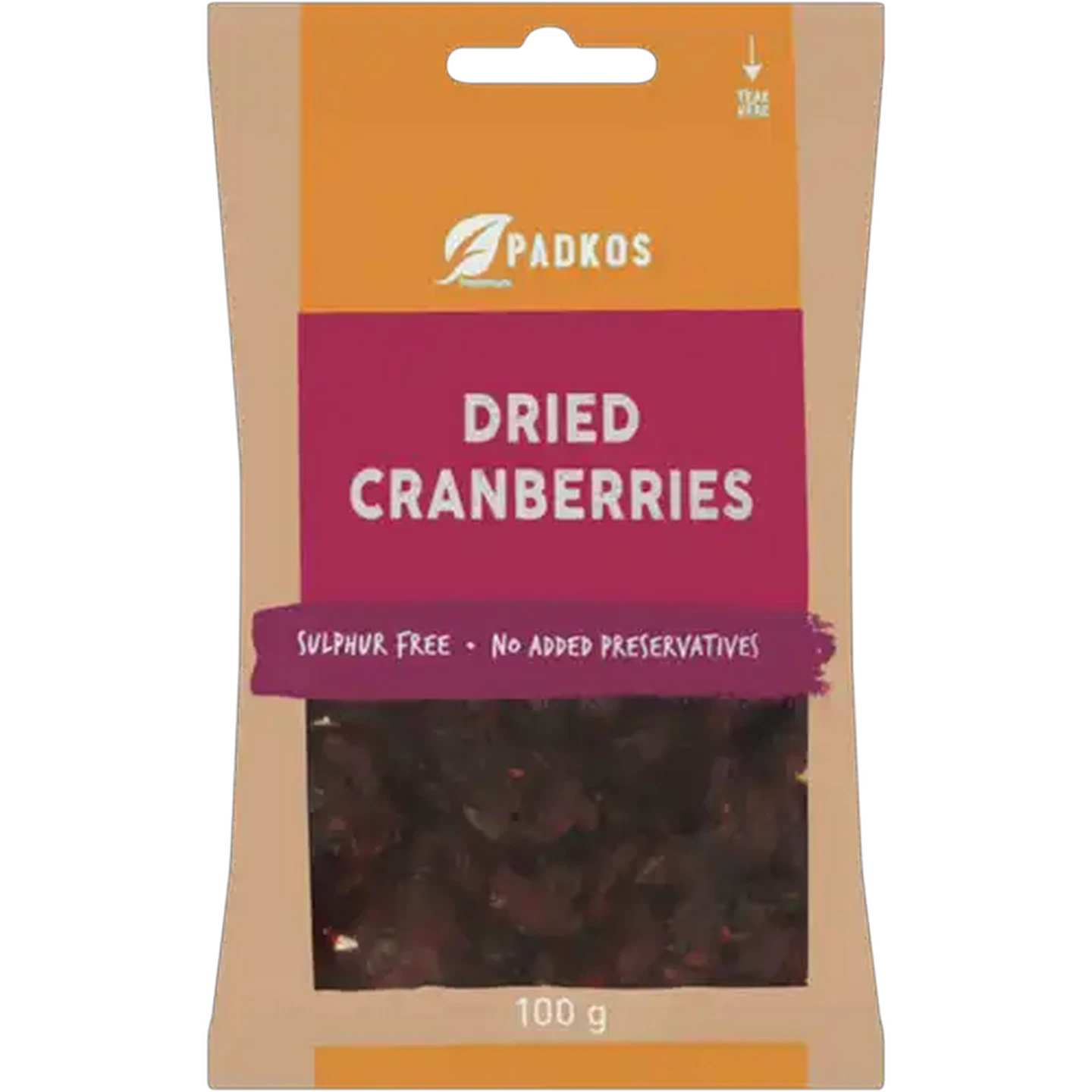 Image of Padkos Dried Cranberries 100g