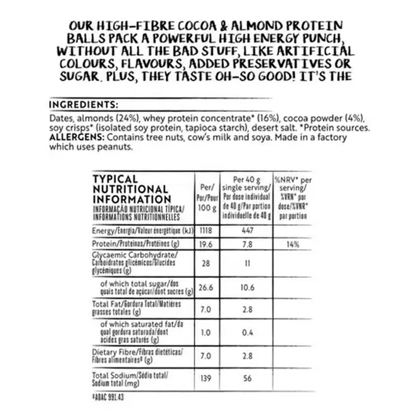 Image of Simple Truth Cocoa & Almond Protein Balls 40g