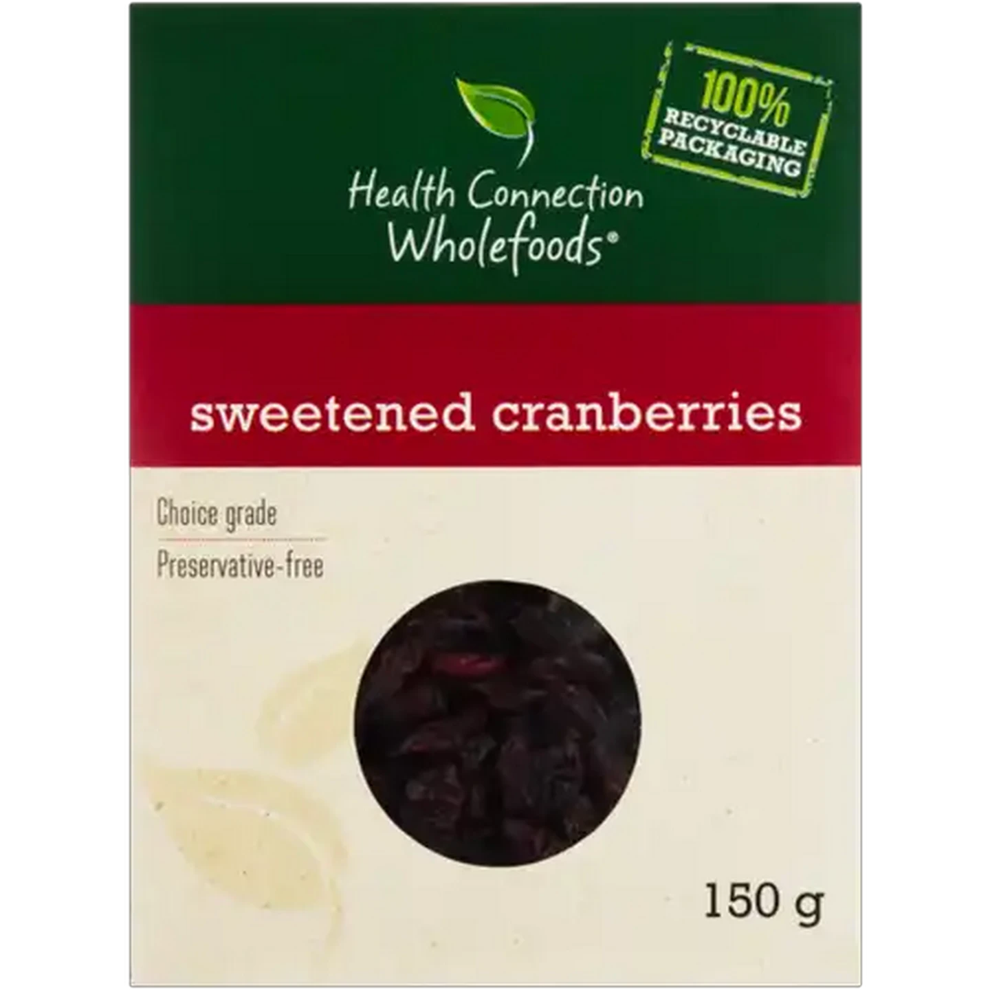 Image of Health Connection Wholefoods Dried Cranberries 150g