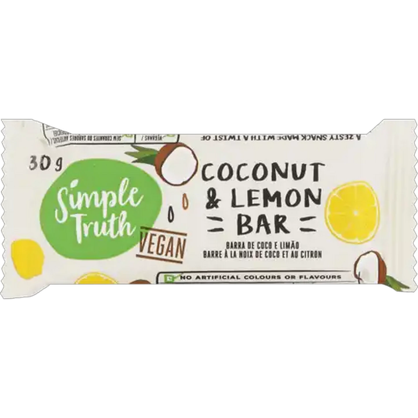 Image of Simple Truth Vegan Coconut & Lemon Bar 30g