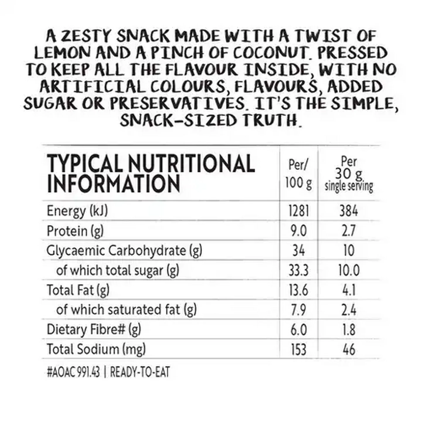 Image of Simple Truth Vegan Coconut & Lemon Bar 30g