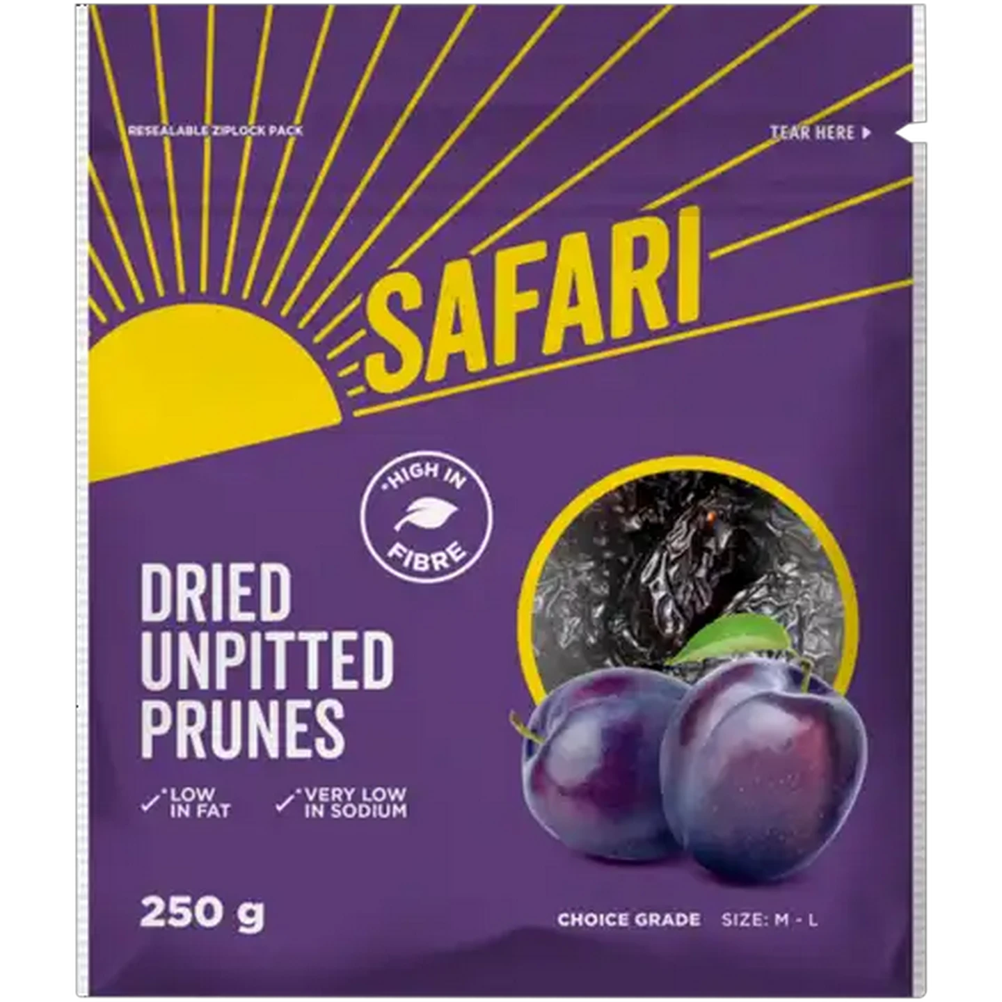 Image of SAFARI Dried Unpitted Prunes 250g