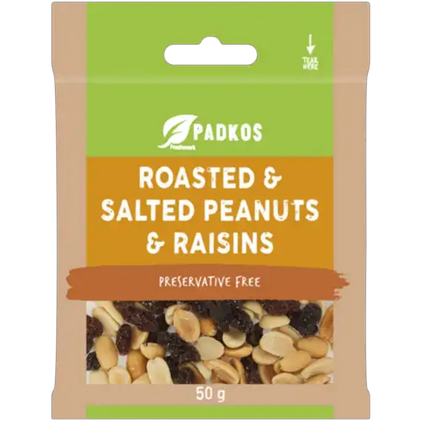 Image of Padkos Roasted & Salted Peanuts & Raisins 50g