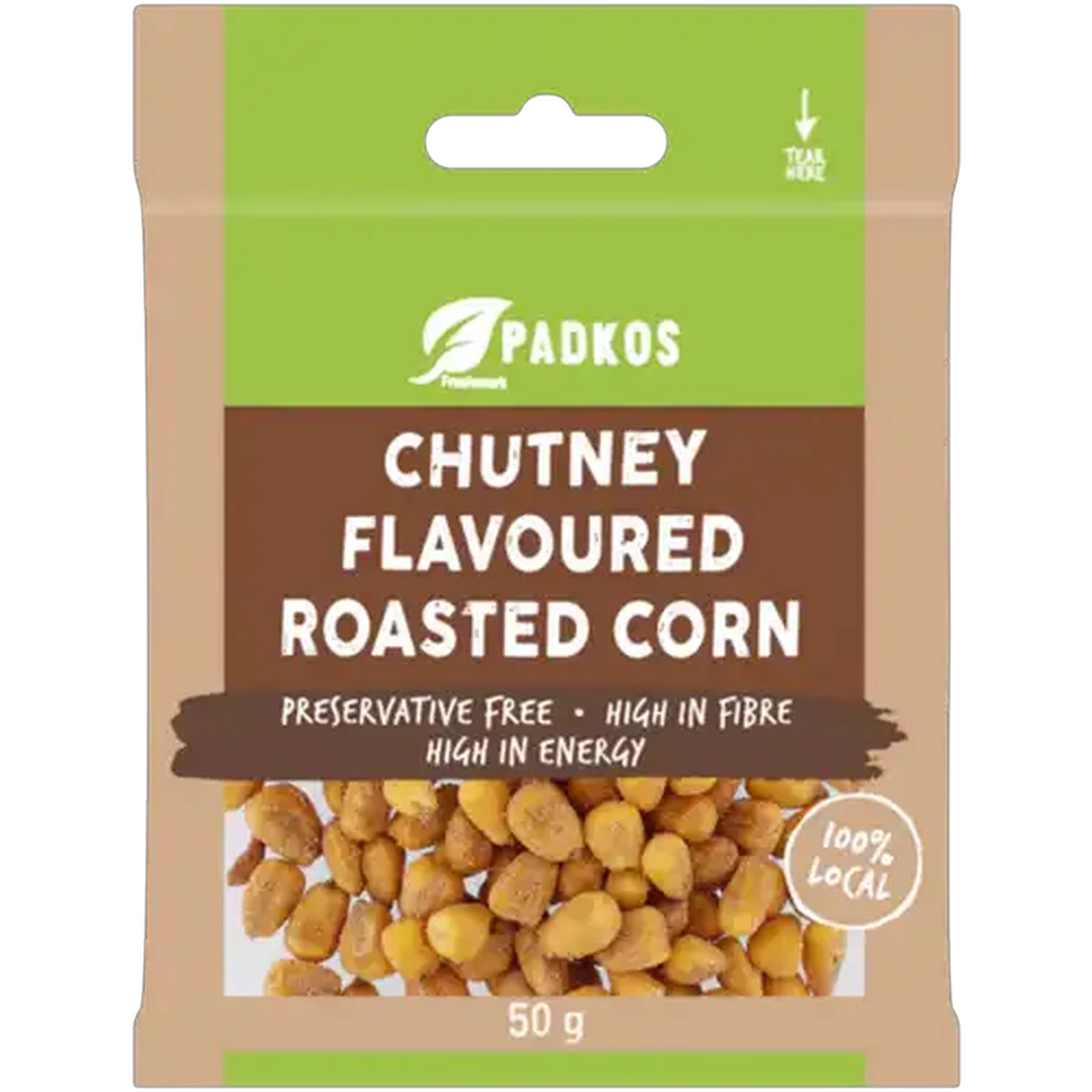 Image of Padkos Chutney Flavoured Roasted Corn 50g