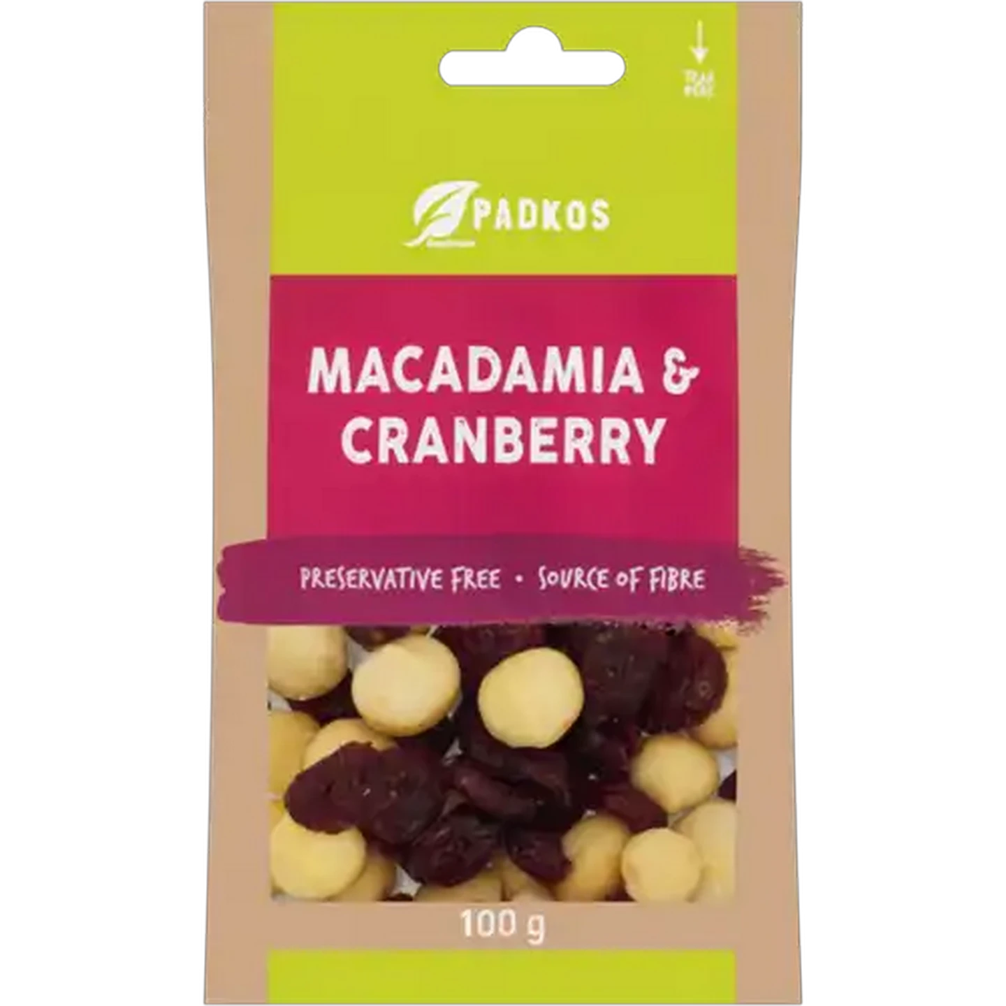 Image of Padkos Macadamia & Cranberry 100g