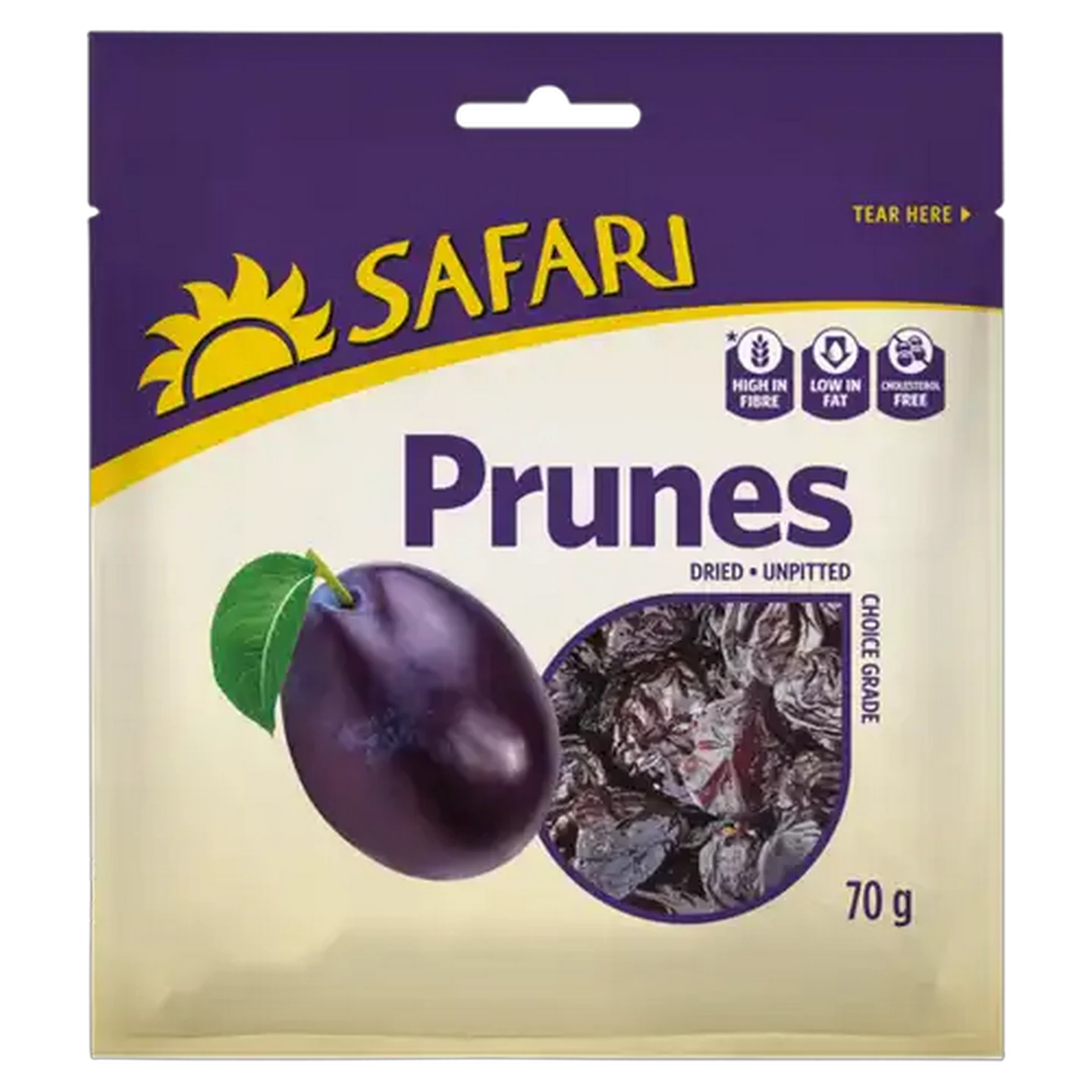 Image of SAFARI Dried Unpitted Prunes 70g