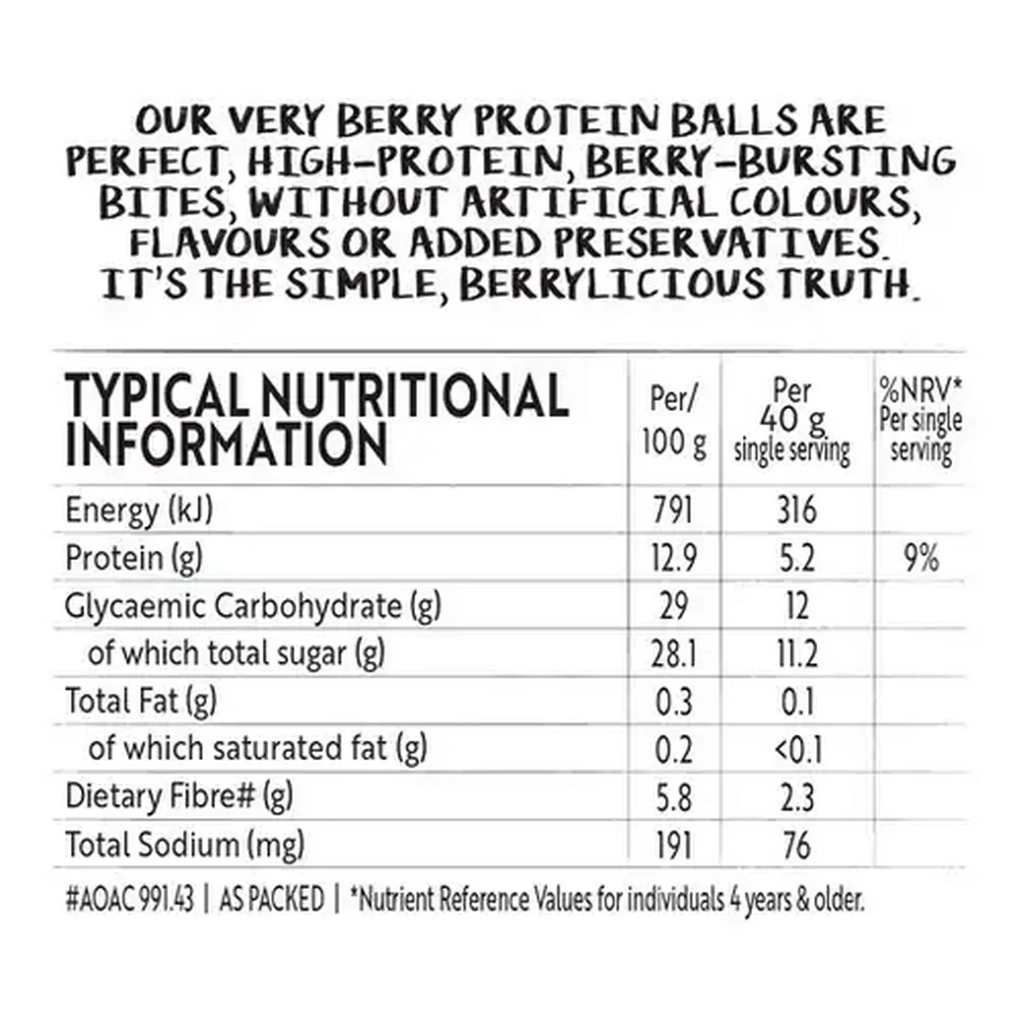 Image of Simple Truth Very Berry Protein Balls 40g