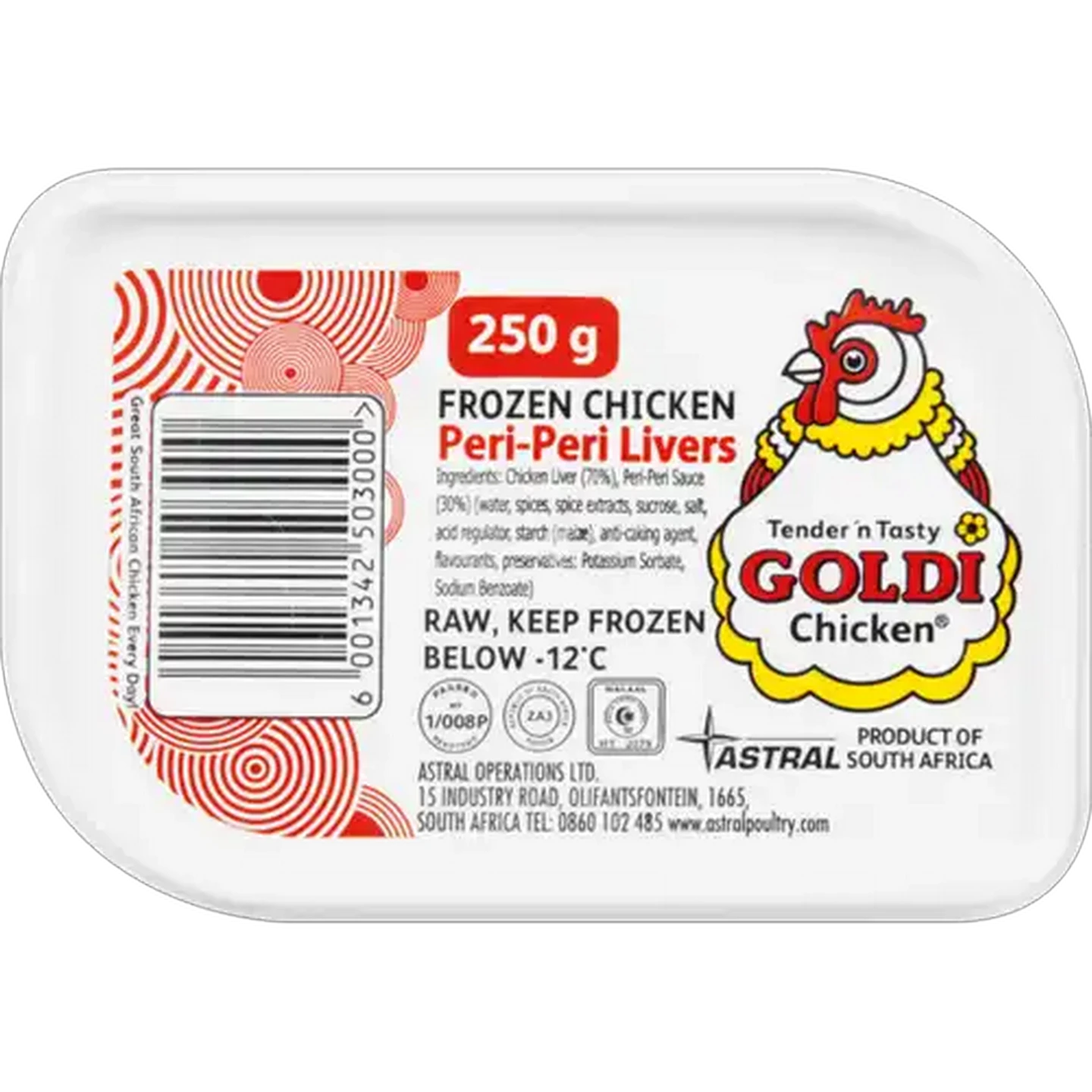 Image of Goldi Chicken Frozen Chicken Peri-Peri Livers 250g