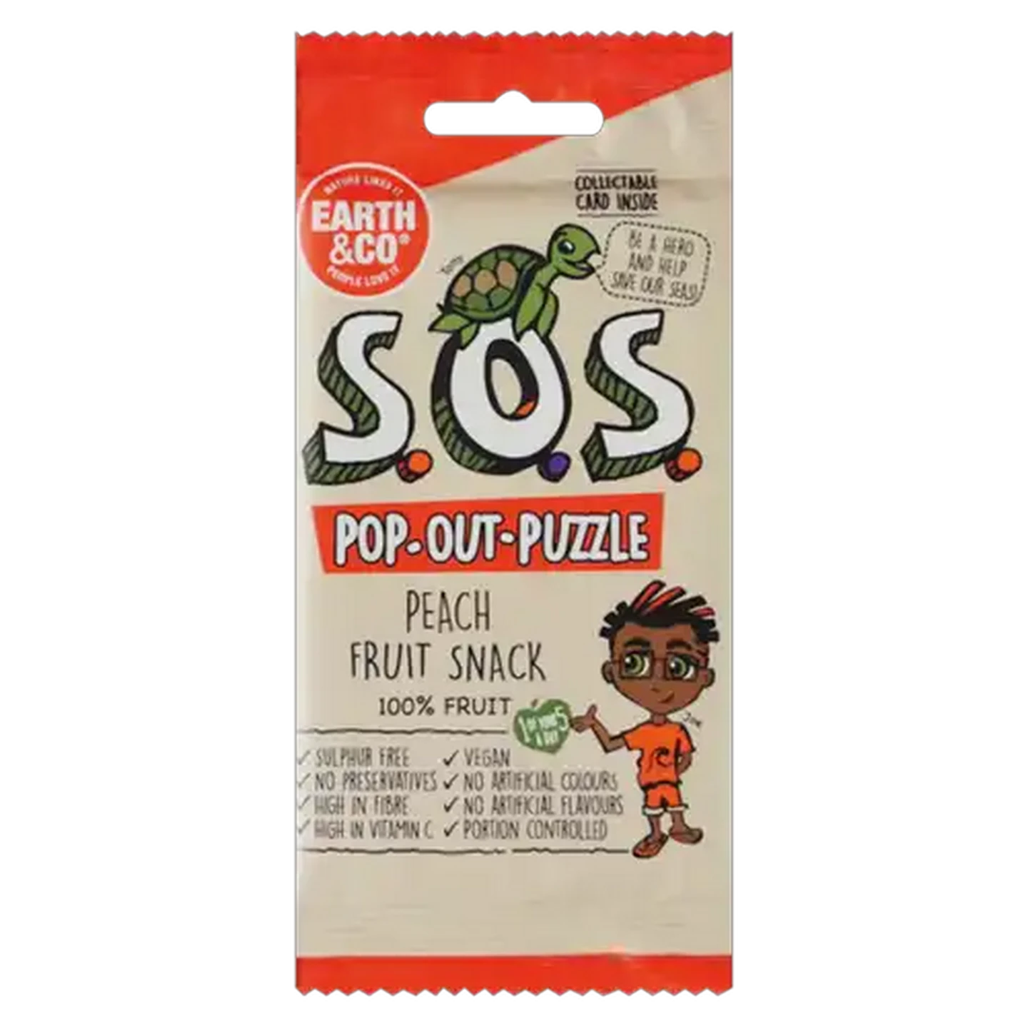 Image of Earth & Co. S.O.S Peach Flavoured Fruit Snack 20g