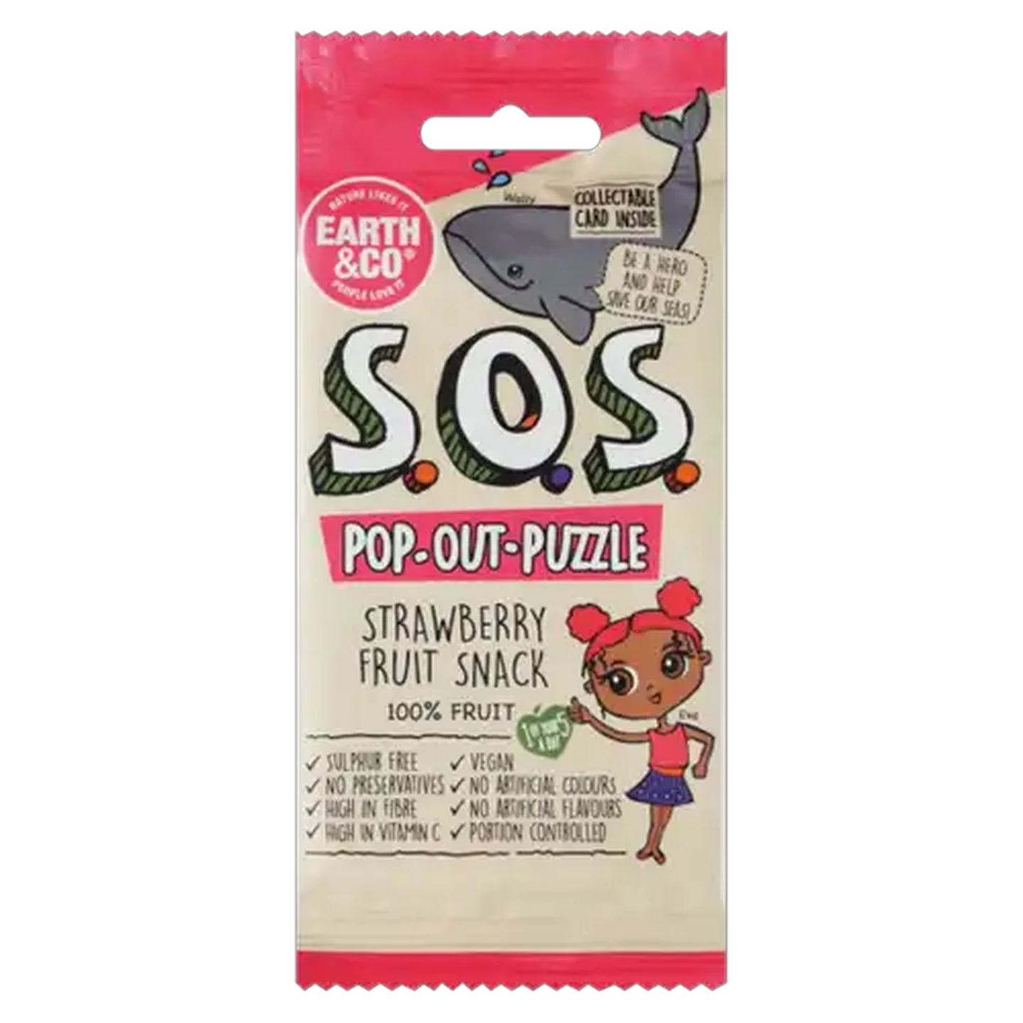 Image of Earth & Co. S.O.S Strawberry Flavoured Fruit Snack 20g