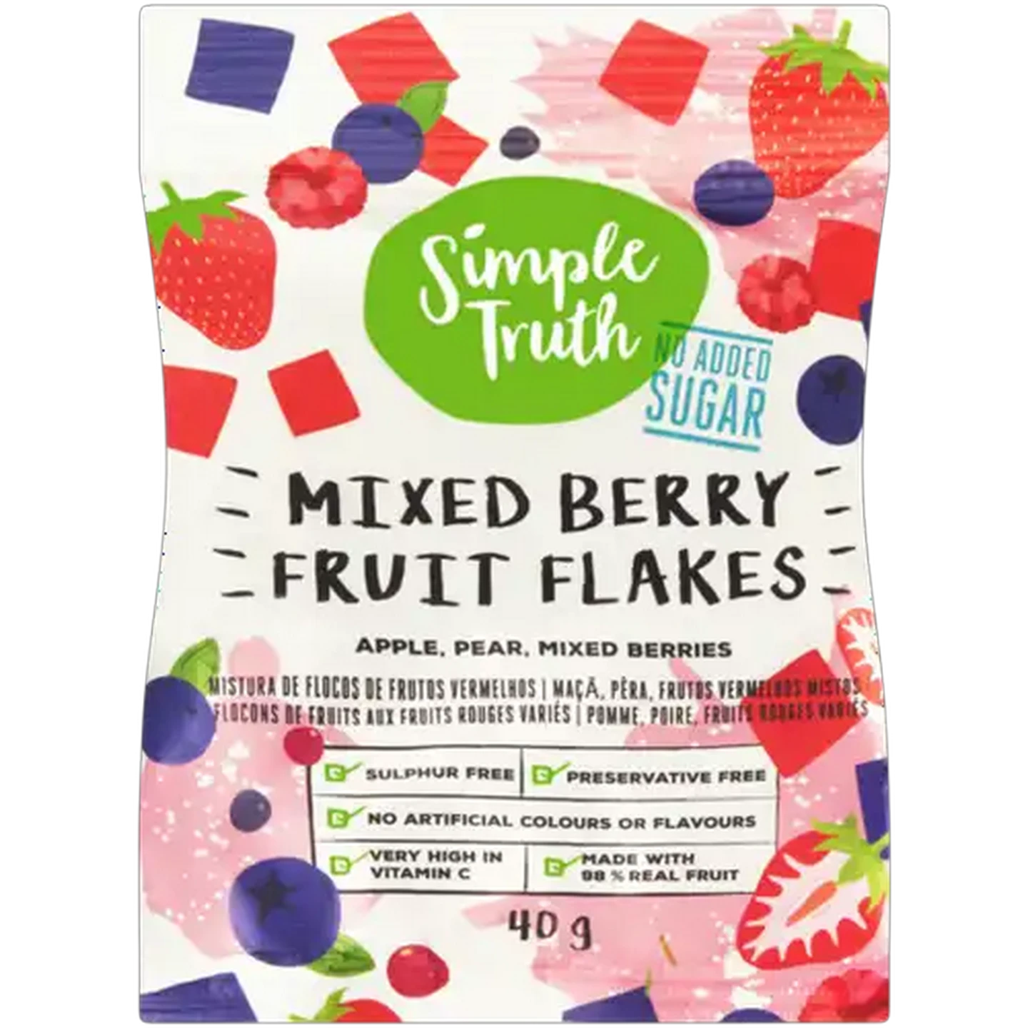 Image of Simple Truth Mixed Berry Fruit Flakes 40g