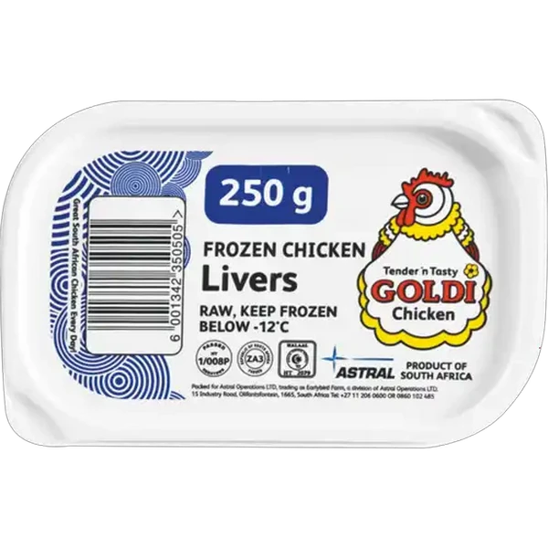 Goldi Chicken Frozen Chicken Livers 250g