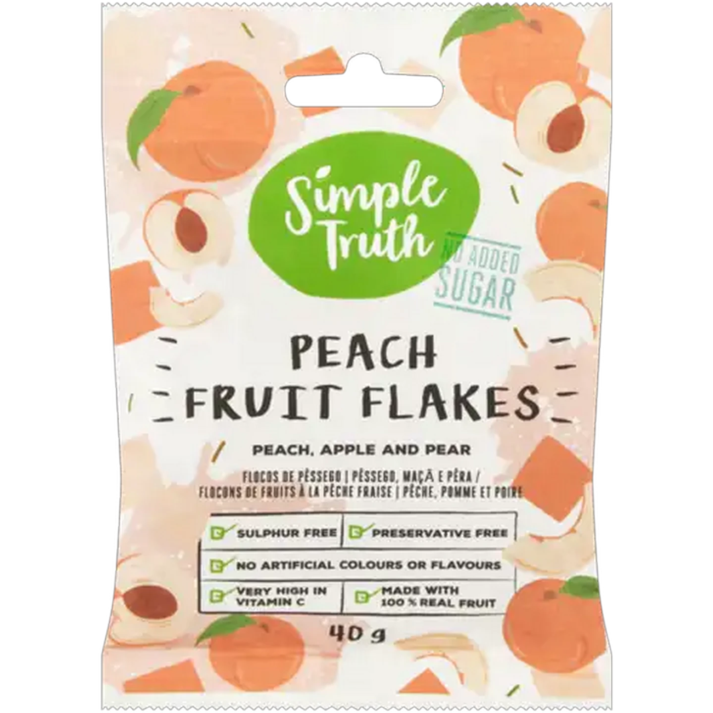 Image of Simple Truth Peach Fruit Flakes 40g