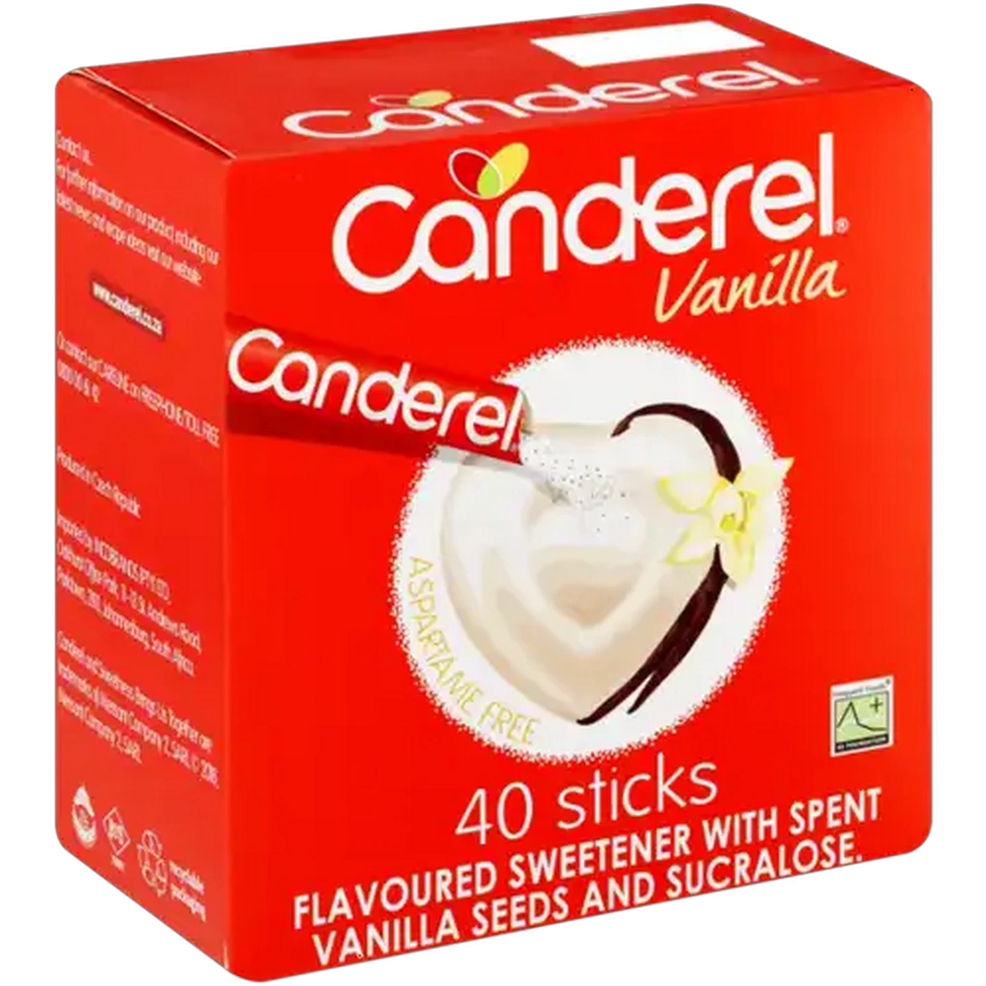 Image of Canderel Vanilla Flavoured Sweetener with Sucralose Sticks 40 Pack