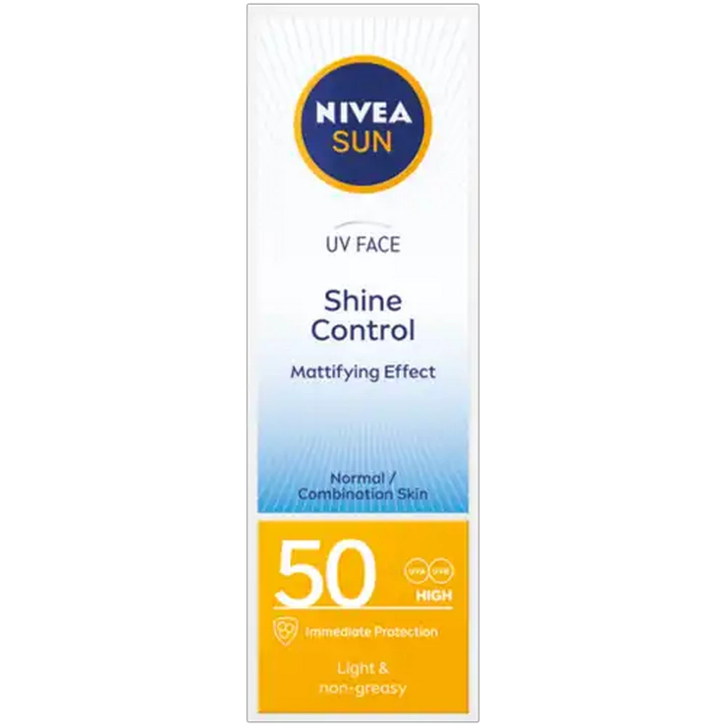 Image of NIVEA SUN UV Face SPF50 Shine Control Sunscreen Lotion Tube 50ml