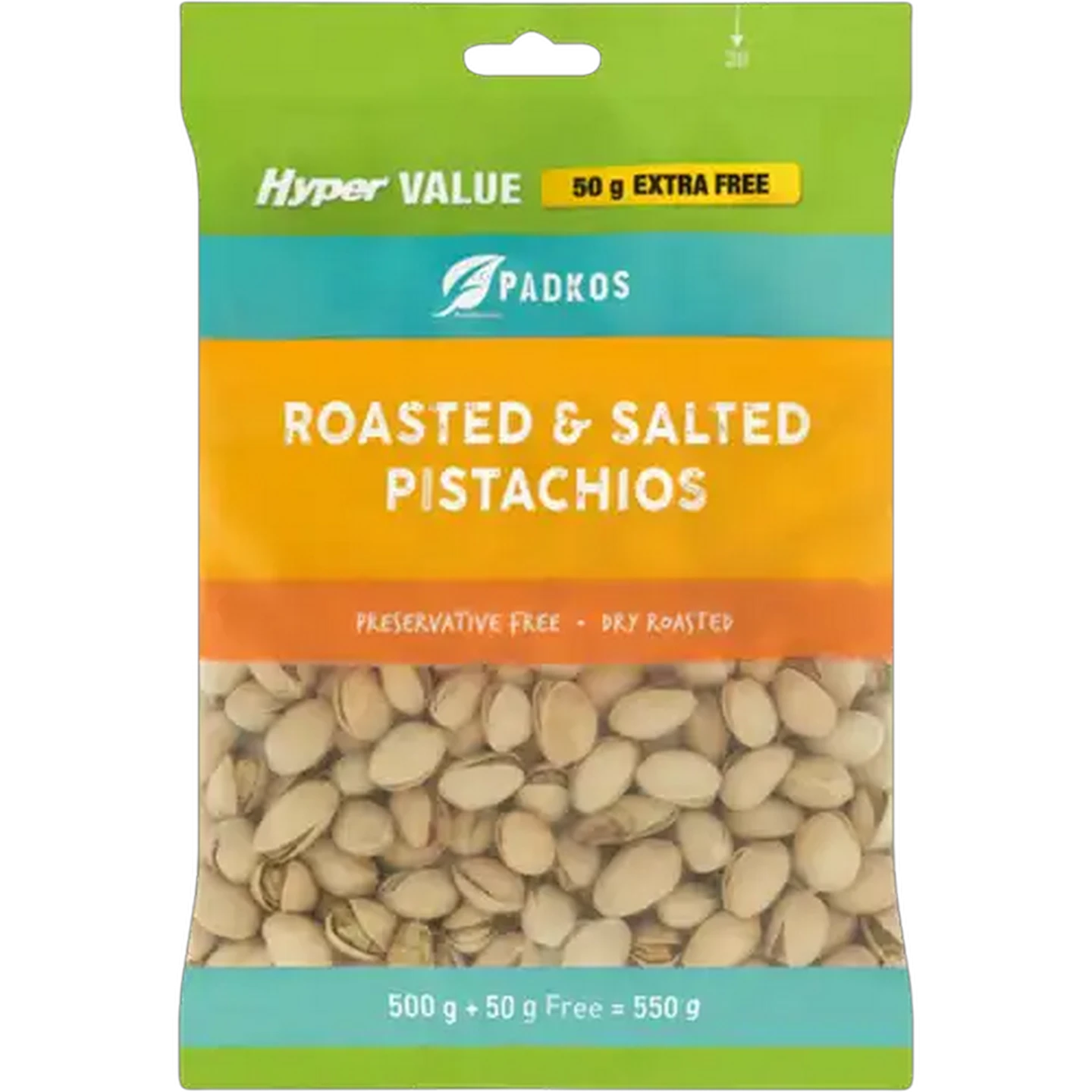 Image of Padkos Salted Pistachio Nuts Hyper Value 550g