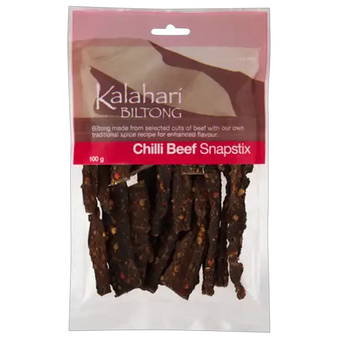 Image of Kalahari Biltong Beef Chilli Snapsticks 100g
