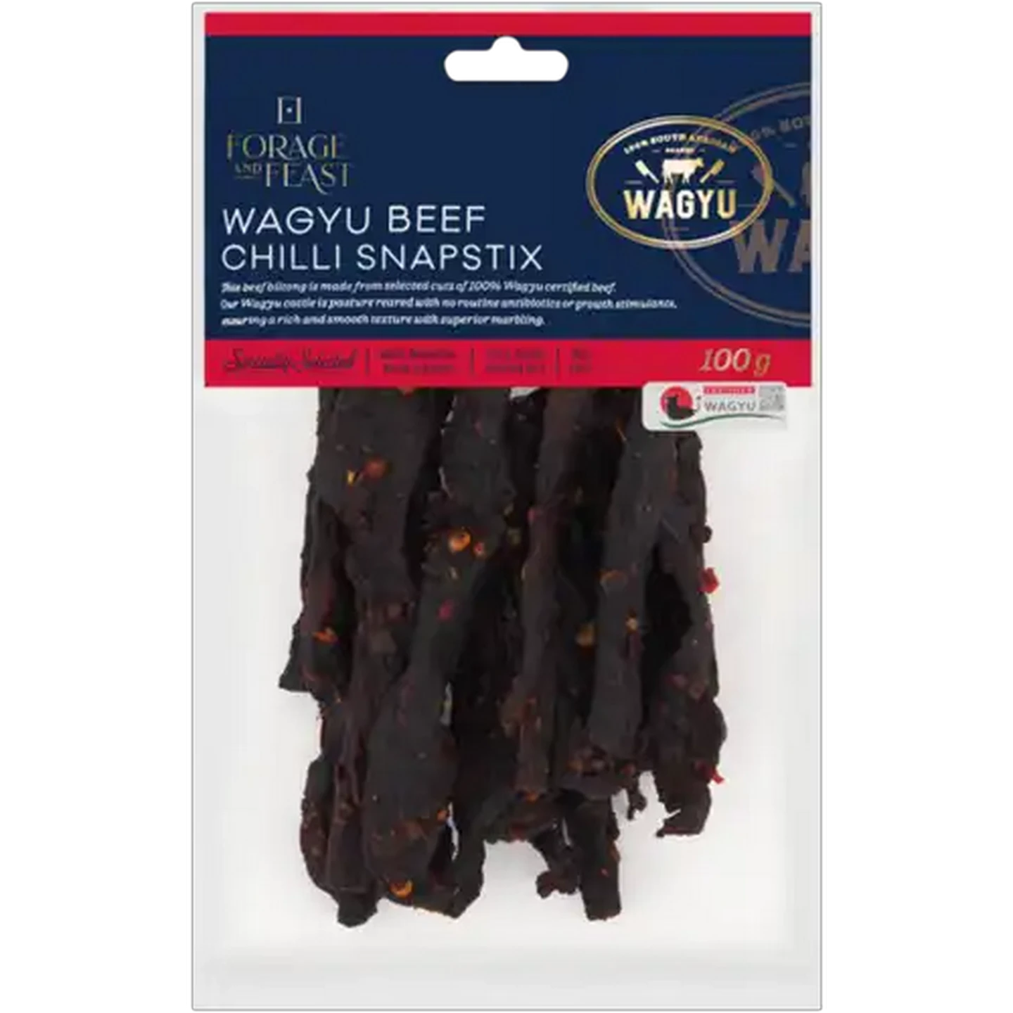 Image of Forage And Feast Wagyu Beef Chilli Snapstix Beef 100g