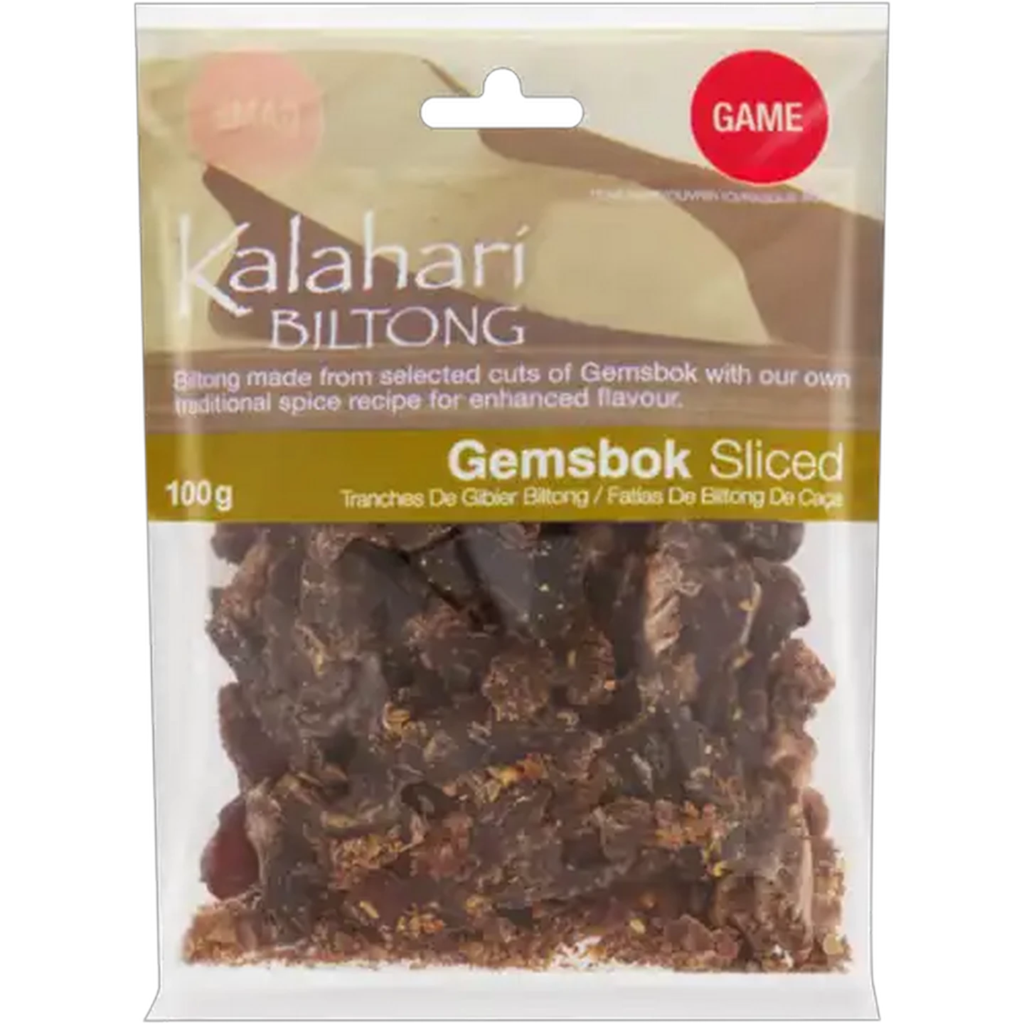Image of Kalahari Biltong Gemsbok Sliced Biltong 100g