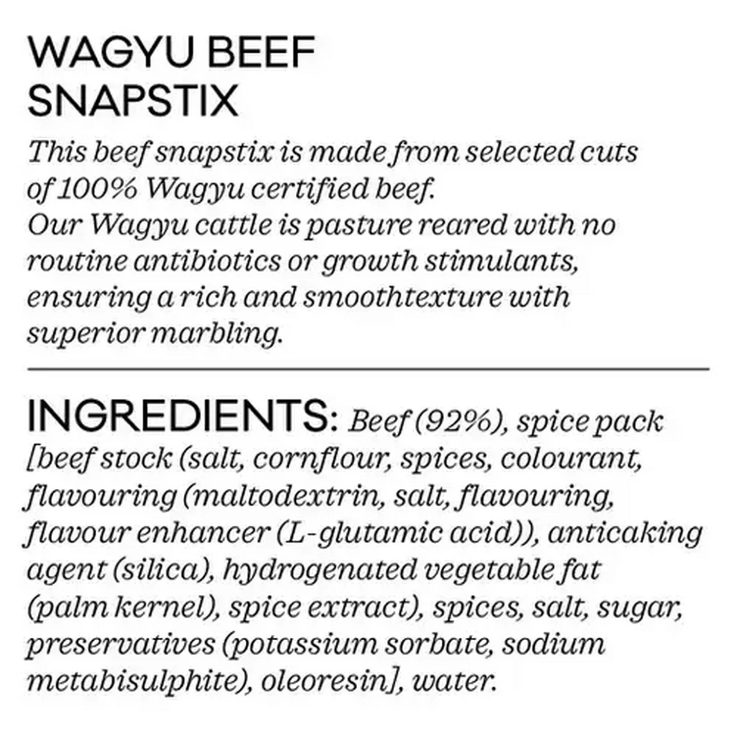 Image of Forage And Feast Wagyu Beef Snapstix Per KG
