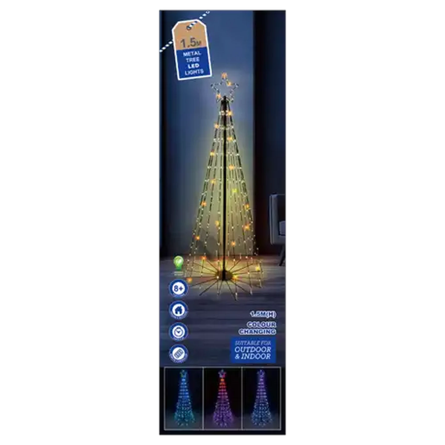 Image of RGB Stripe Metal LED Tree Lights 1.5m