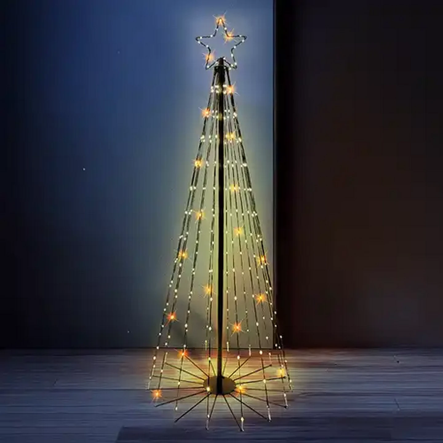 Image of RGB Stripe Metal LED Tree Lights 1.5m