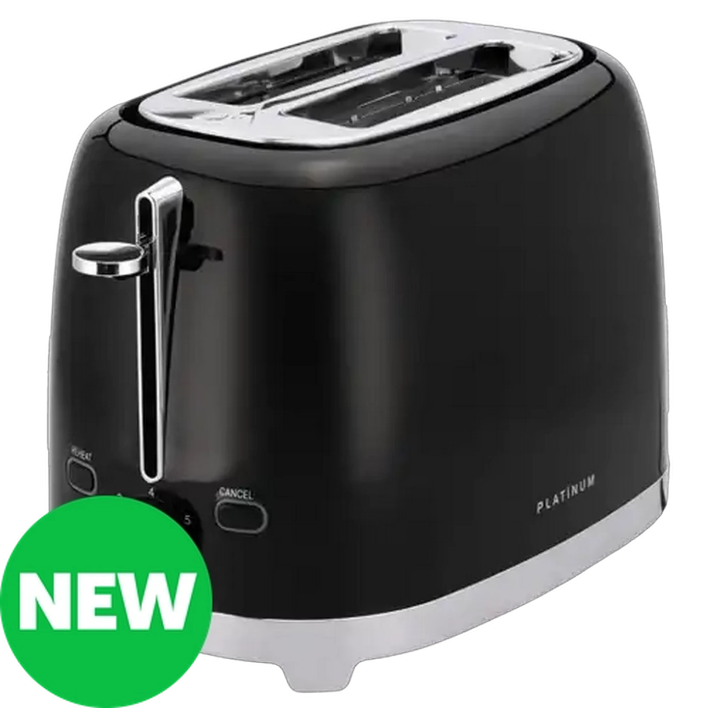 Image of Platinum Pure Black 2-Slice Toaster 930W