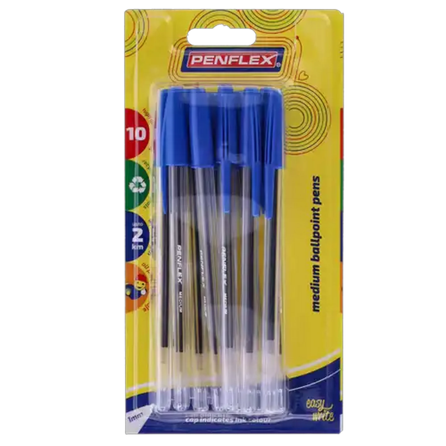 Image of Penflex Blue Ballpoint Pen 10-Pack 1mm