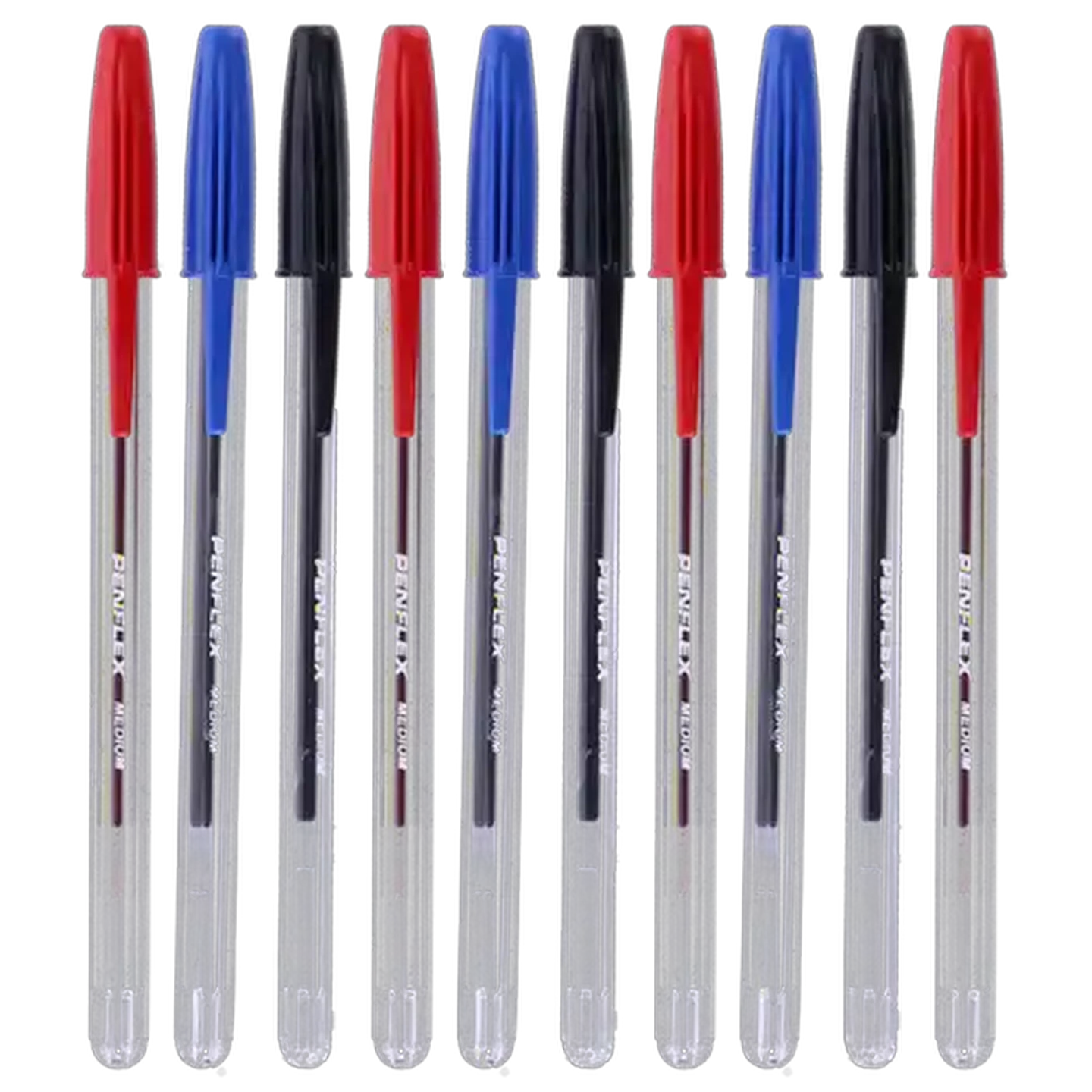 Image of Penflex Medium Ballpoint Pens 10-Pack 1mm