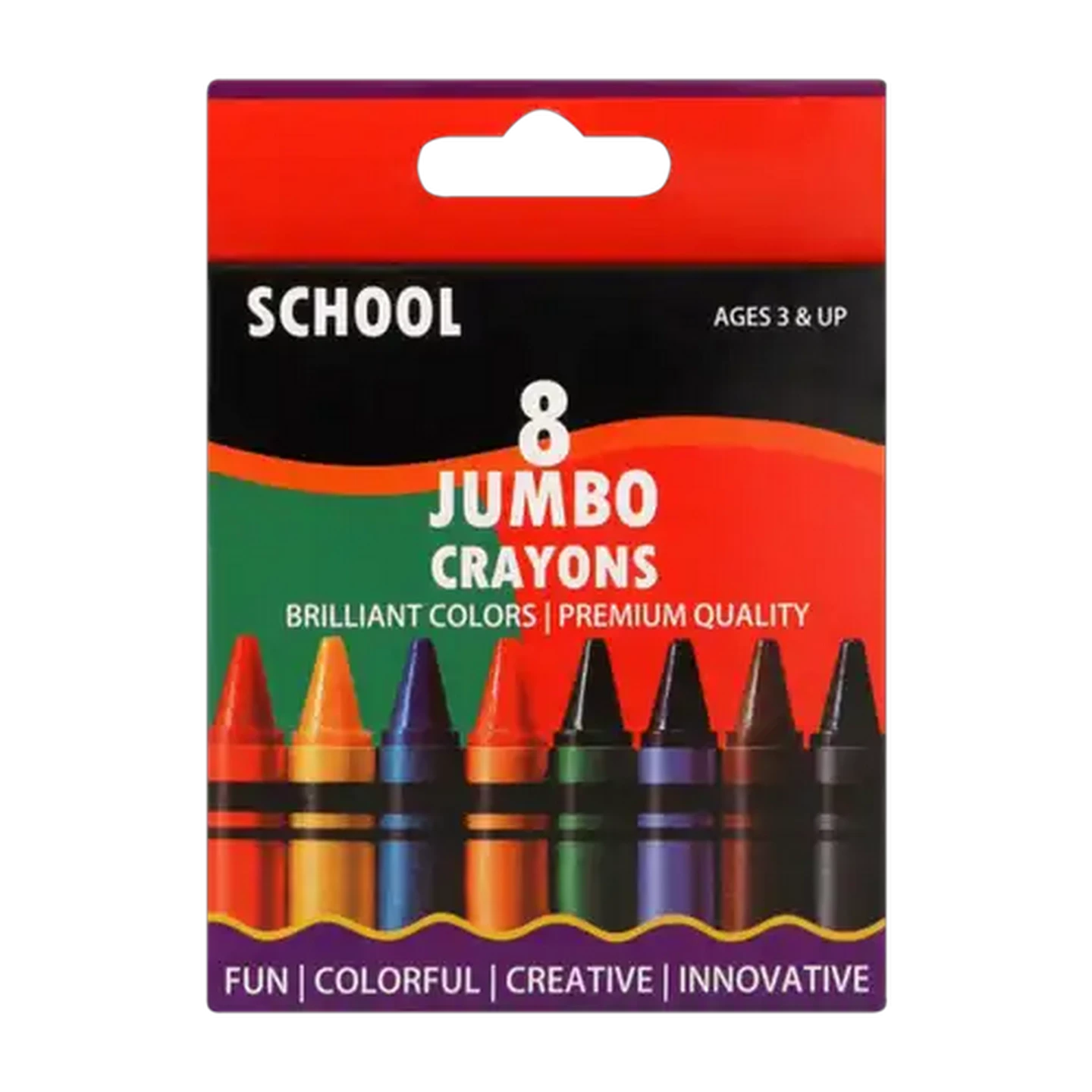 Image of Jumbo Wax Colour Crayon Set 8-Piece
