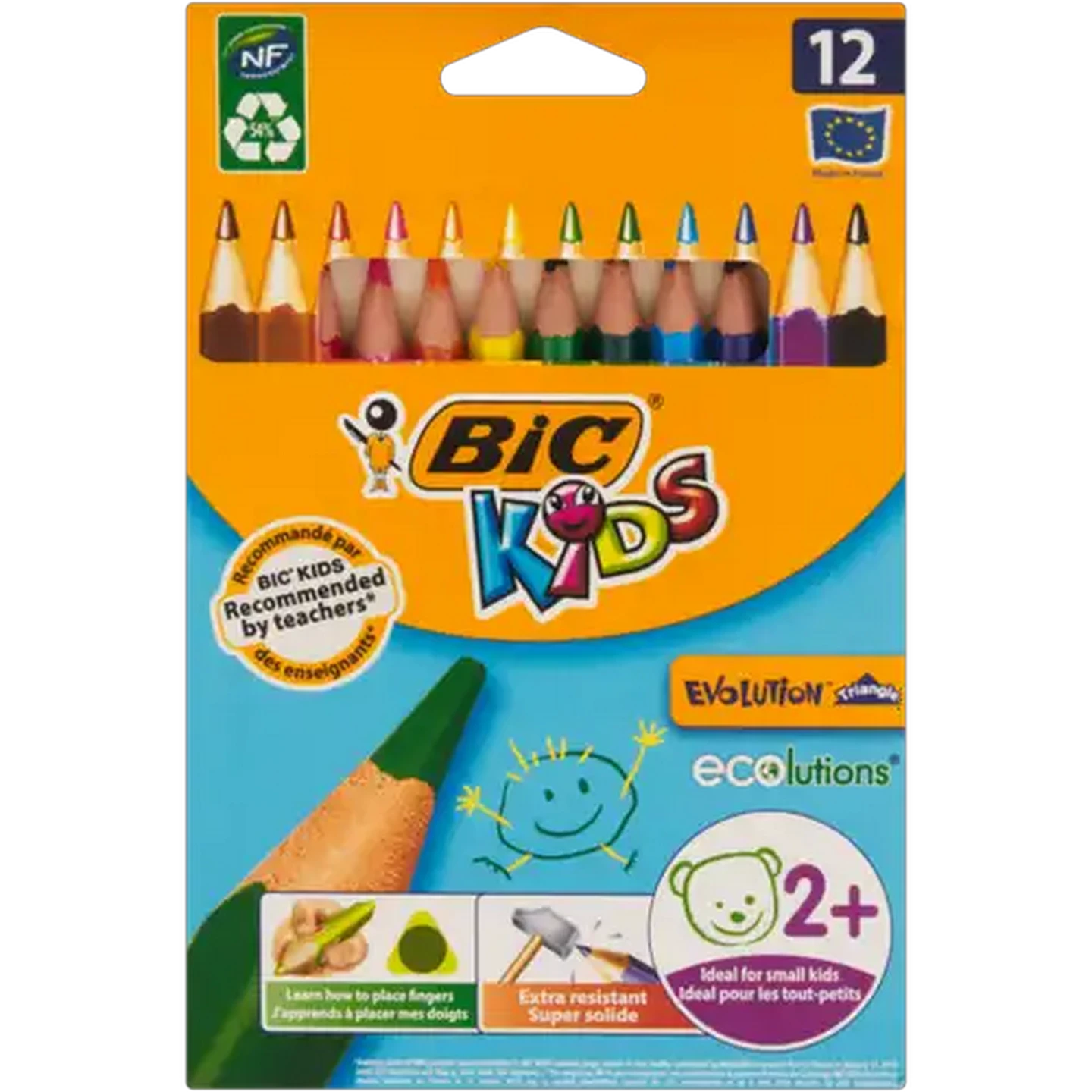 Image of BIC Kids Triangle Colouring Pencils 12-Pack