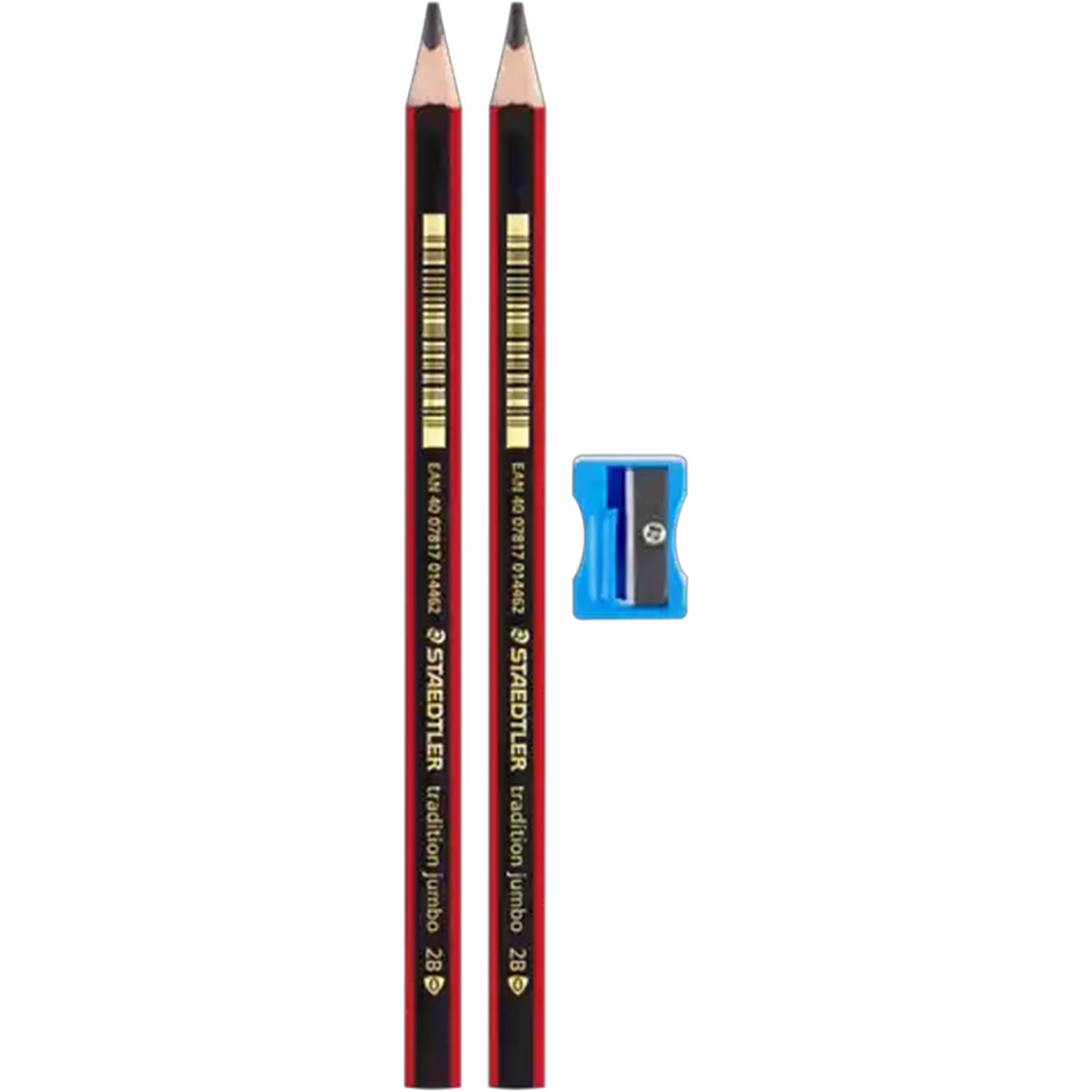 Image of Staedtler Tradition Jumbo 2B Learner's Pencils & Sharpener 3 Piece Set 4.0mm