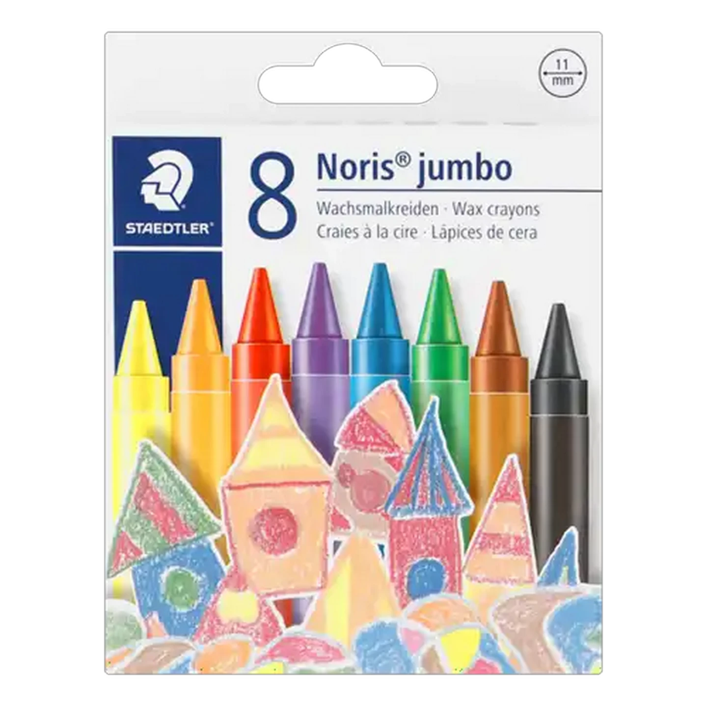 Image of Staedtler Noris Jumbo Multicoloured Wax Crayon Set 8-Piece