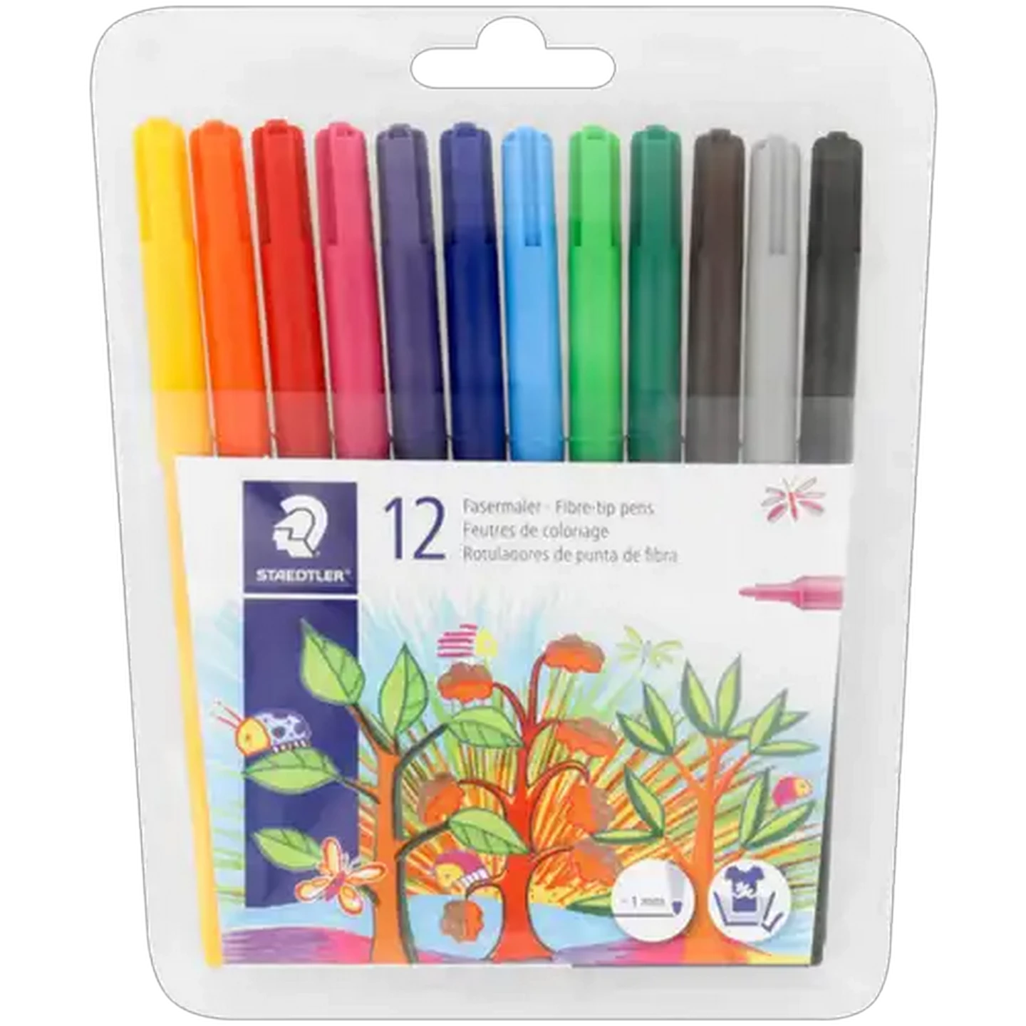 Image of Staedtler Multicoloured Fibre Tip Pen 12-Pack