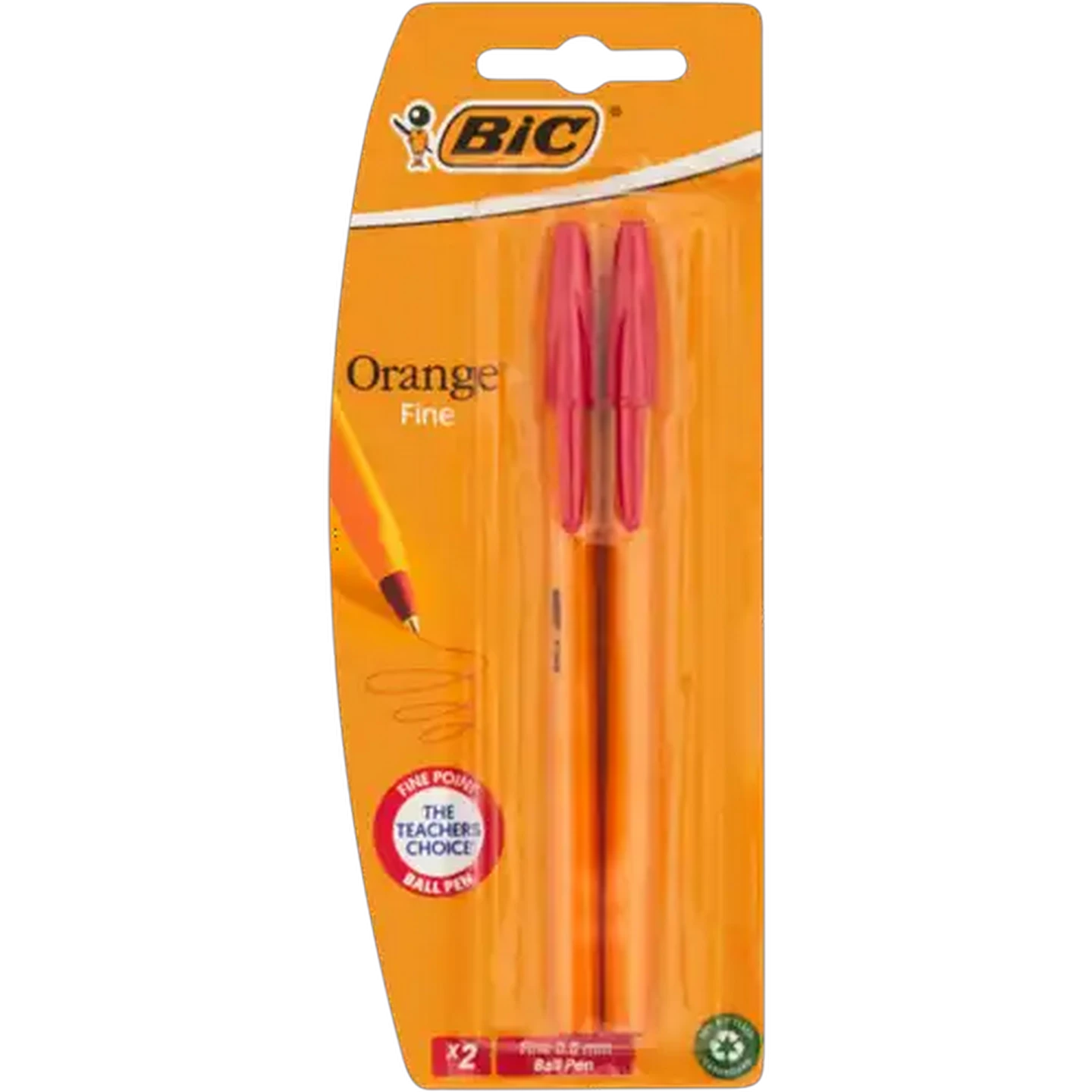 Image of BIC Orange Red Fine Ballpoint Pens 2-Pack