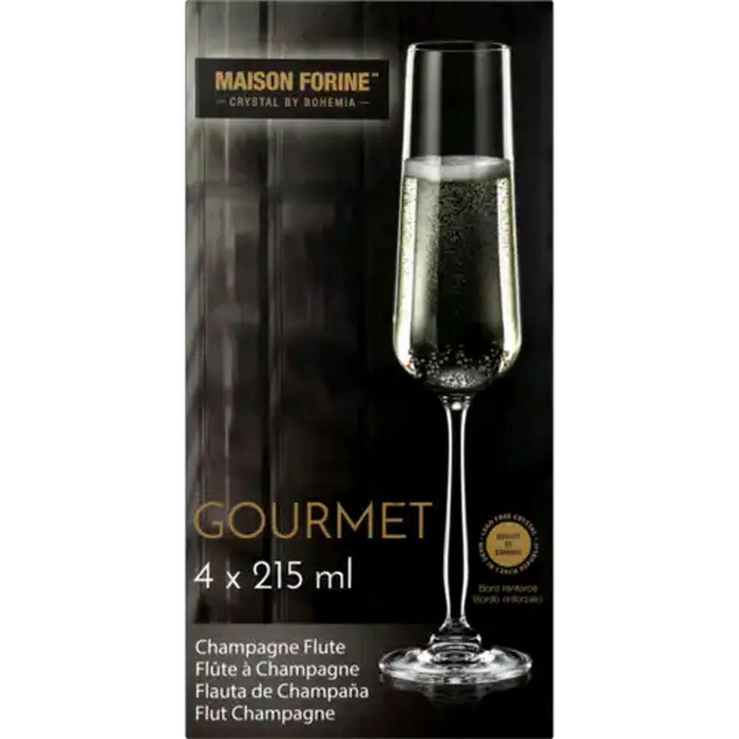 Image of Maison Forine Gourmet Lead-Free Crystal Flute Glasses 4-Pack