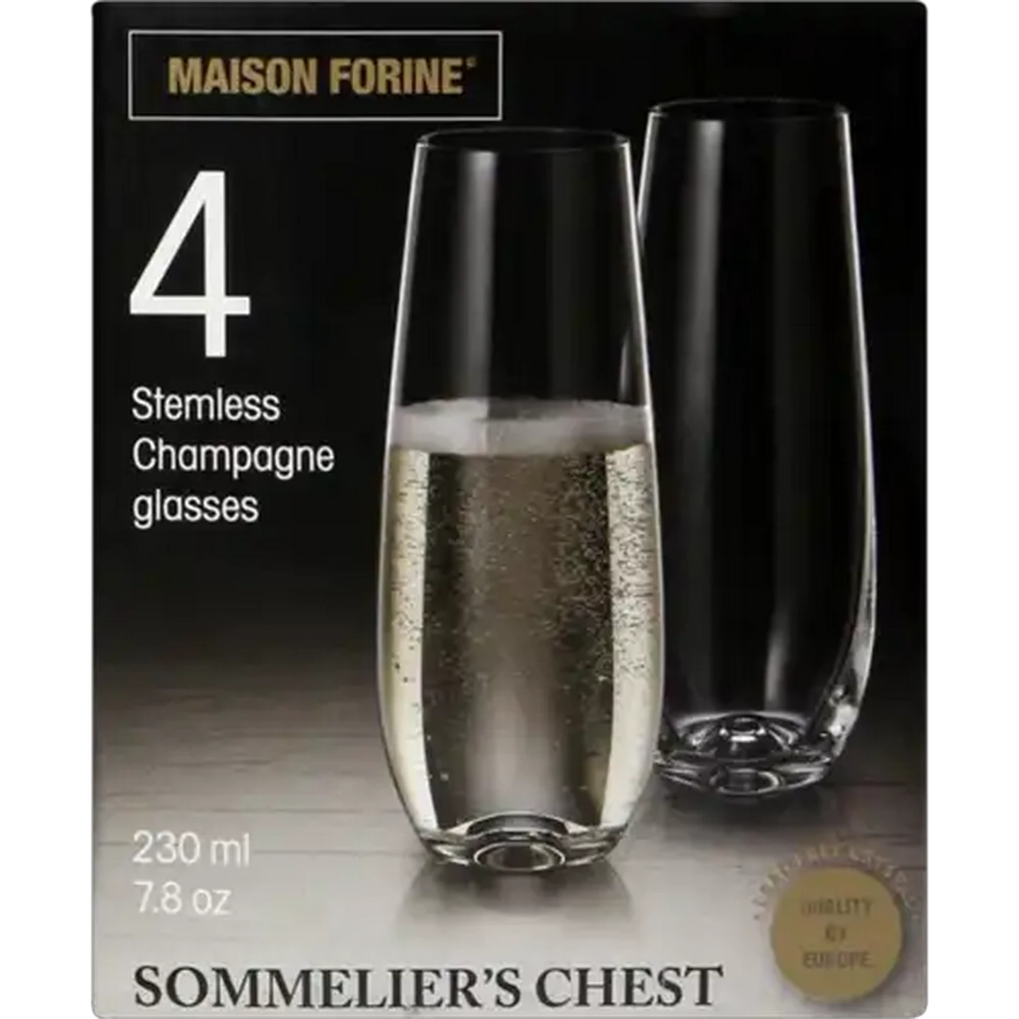 Image of Maison Forine Sommelier's Chest Lead-Free Crystal Stemless Flutes 230ml 4-Pack