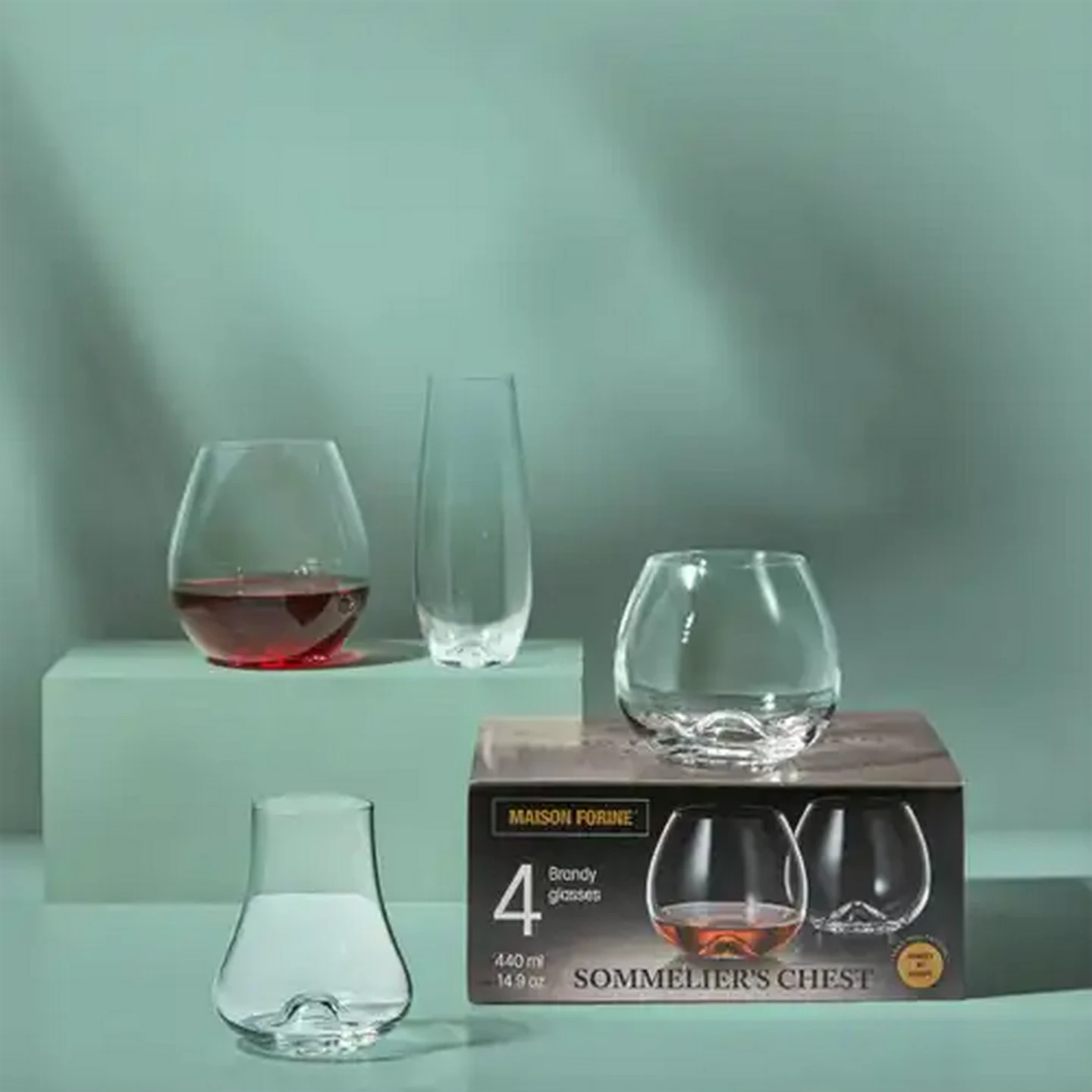 Image of Maison Forine Sommelier's Chest Lead-Free Crystal Stemless Flutes 230ml 4-Pack