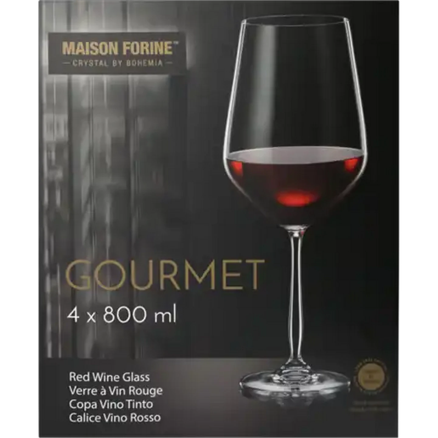 Image of Maison Forine Gourmet Lead-Free Crystal Red Wine Glasses 800ml 4-Pack