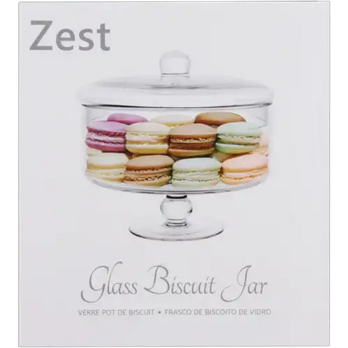 Image of Zest Clear Glass Biscuit Jar with Lid 2 Piece