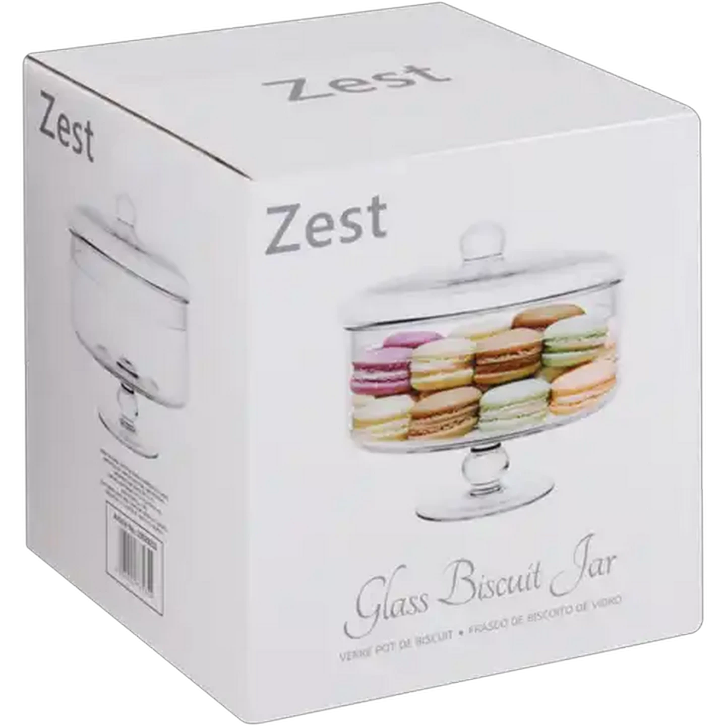 Image of Zest Clear Glass Biscuit Jar with Lid 2 Piece