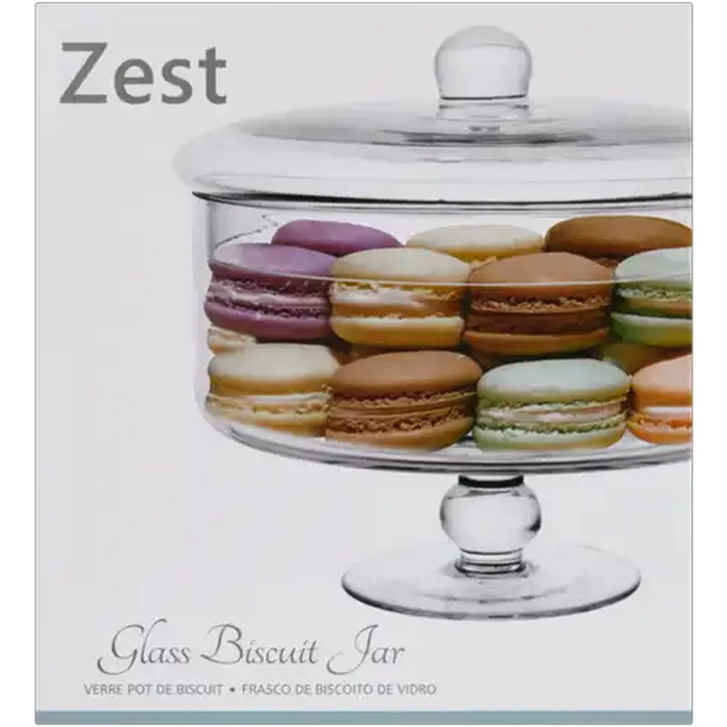 Image of Zest Clear Glass Biscuit Jar with Lid 2 Piece