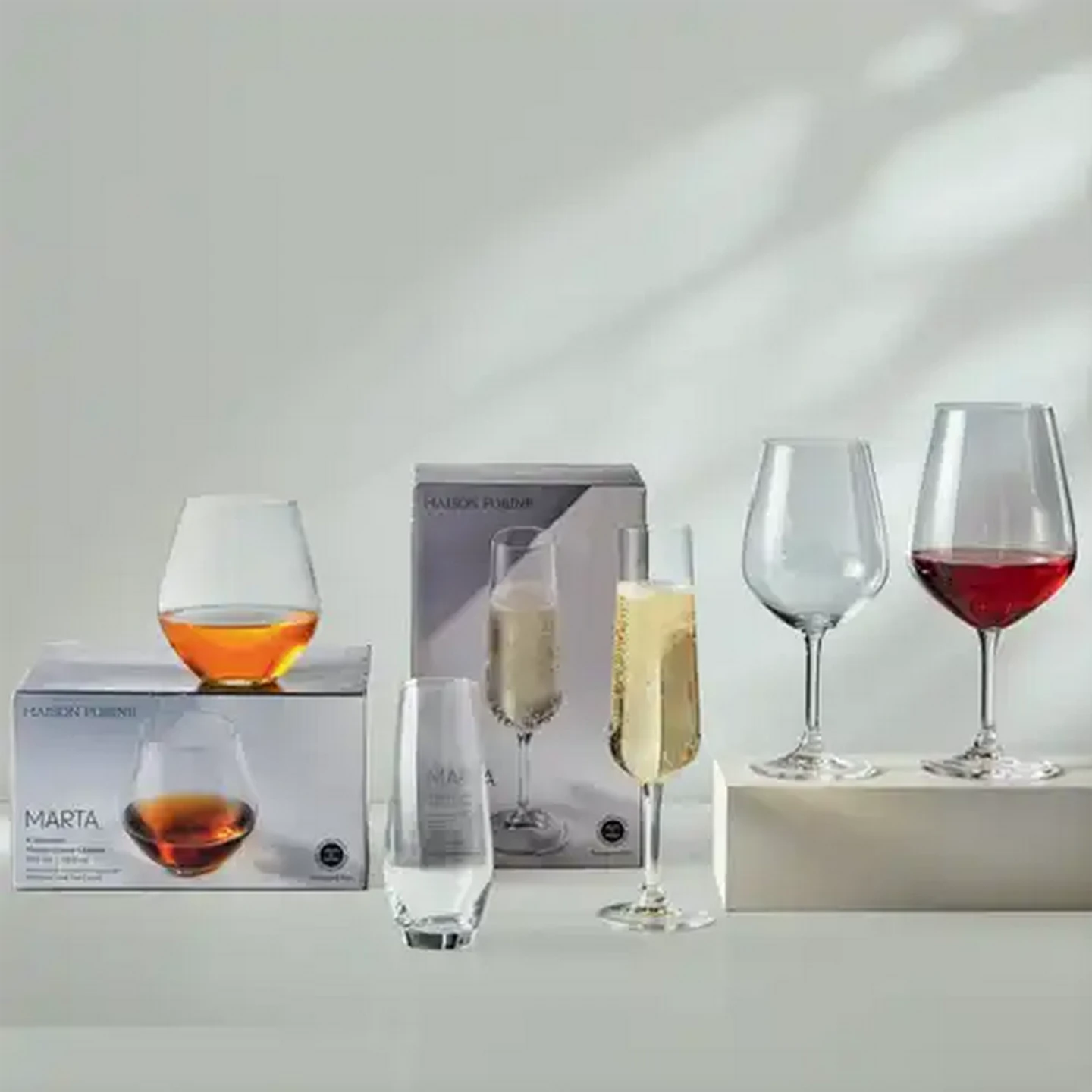 Image of Maison Forine Marta Lead-Free Crystal Bordeaux Wine Glasses 4-Pack